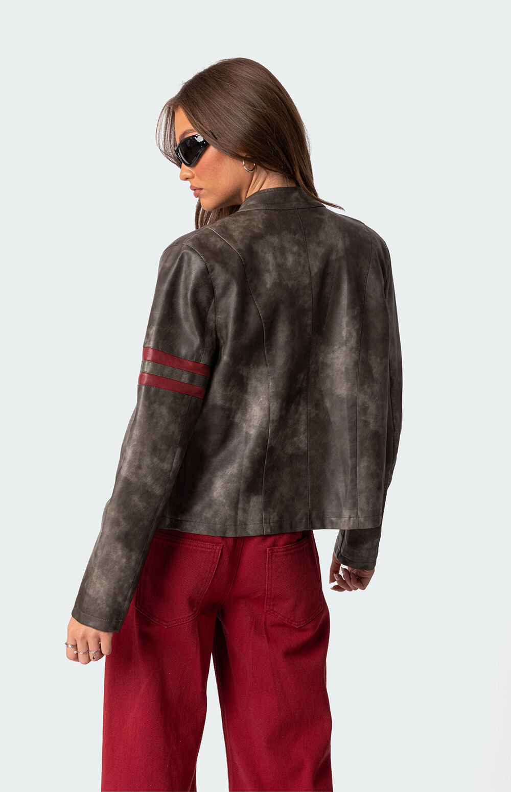 fashion-forward leather coat