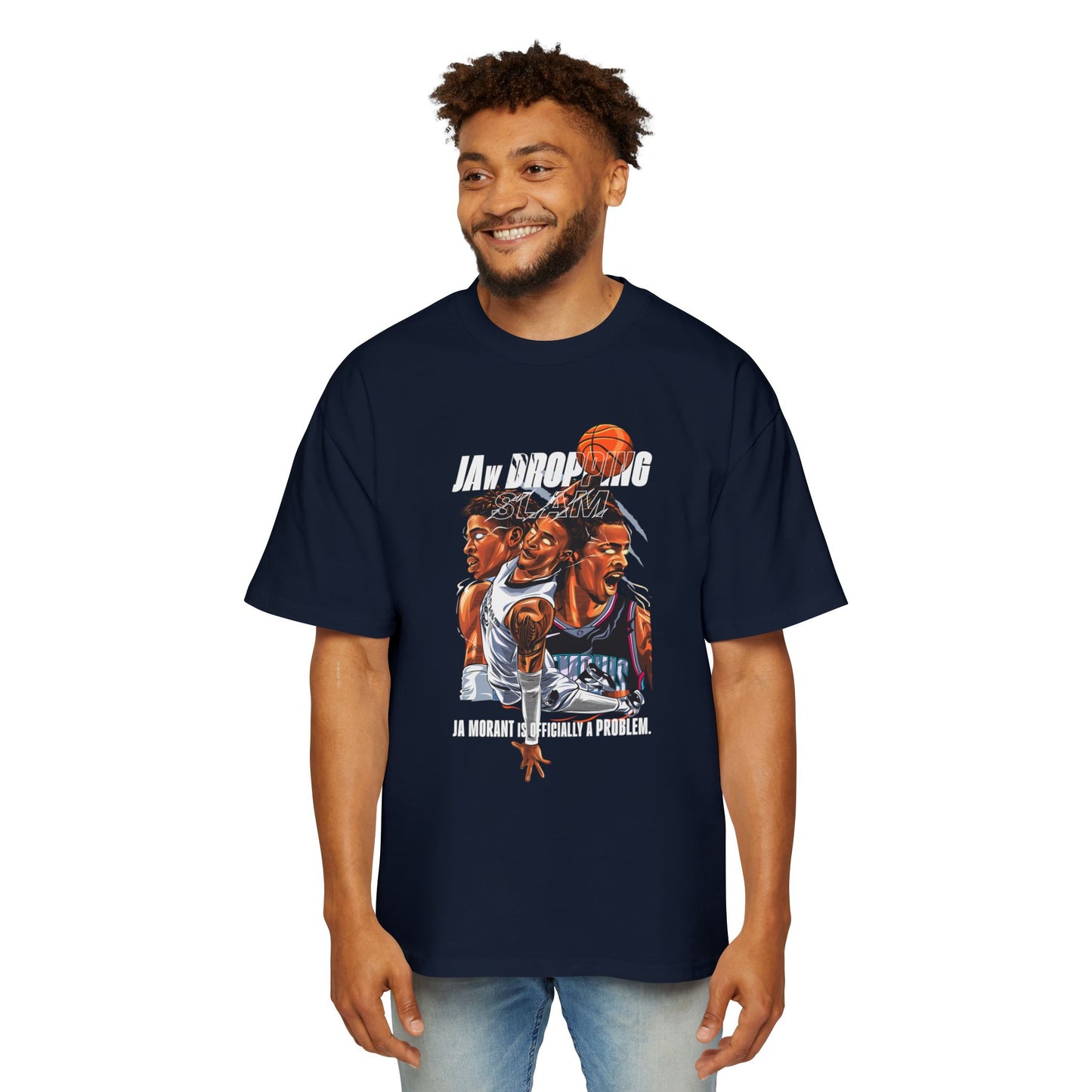 Oversized Basketball Tee - Ja Morant Slam Dunk Graphic T-Shirt