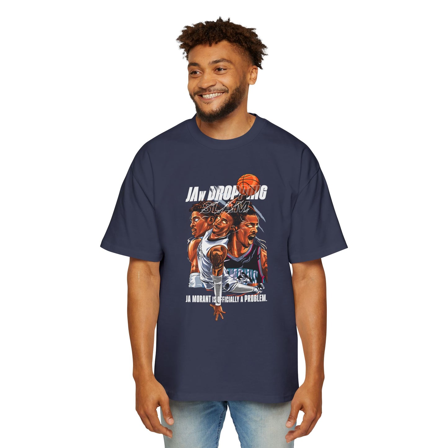 Oversized Basketball Tee - Ja Morant Slam Dunk Graphic T-Shirt