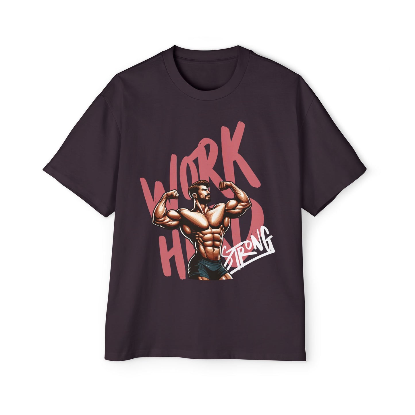 Heavy Oversized Tee – 'Work Hard, Stay Strong' Fitness Shirt