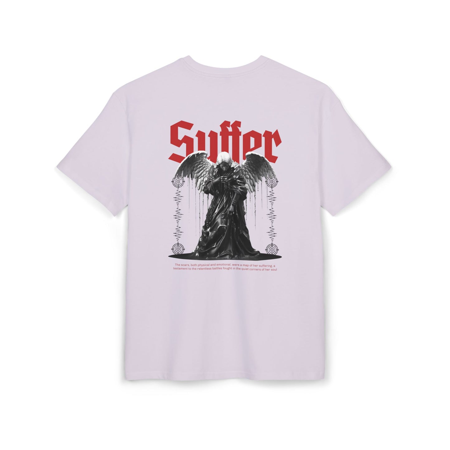 Gothic Angel Unisex Heavy Oversize Tee - 'Suffer' Graphic T-Shirt