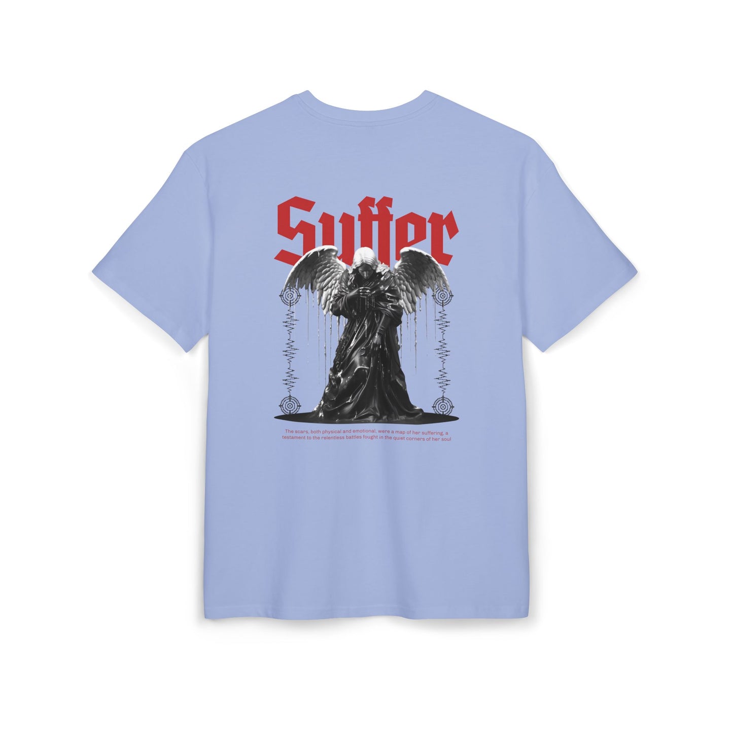 Gothic Angel Unisex Heavy Oversize Tee - 'Suffer' Graphic T-Shirt