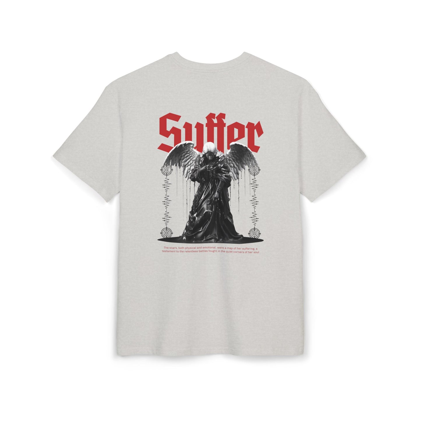 Gothic Angel Unisex Heavy Oversize Tee - 'Suffer' Graphic T-Shirt
