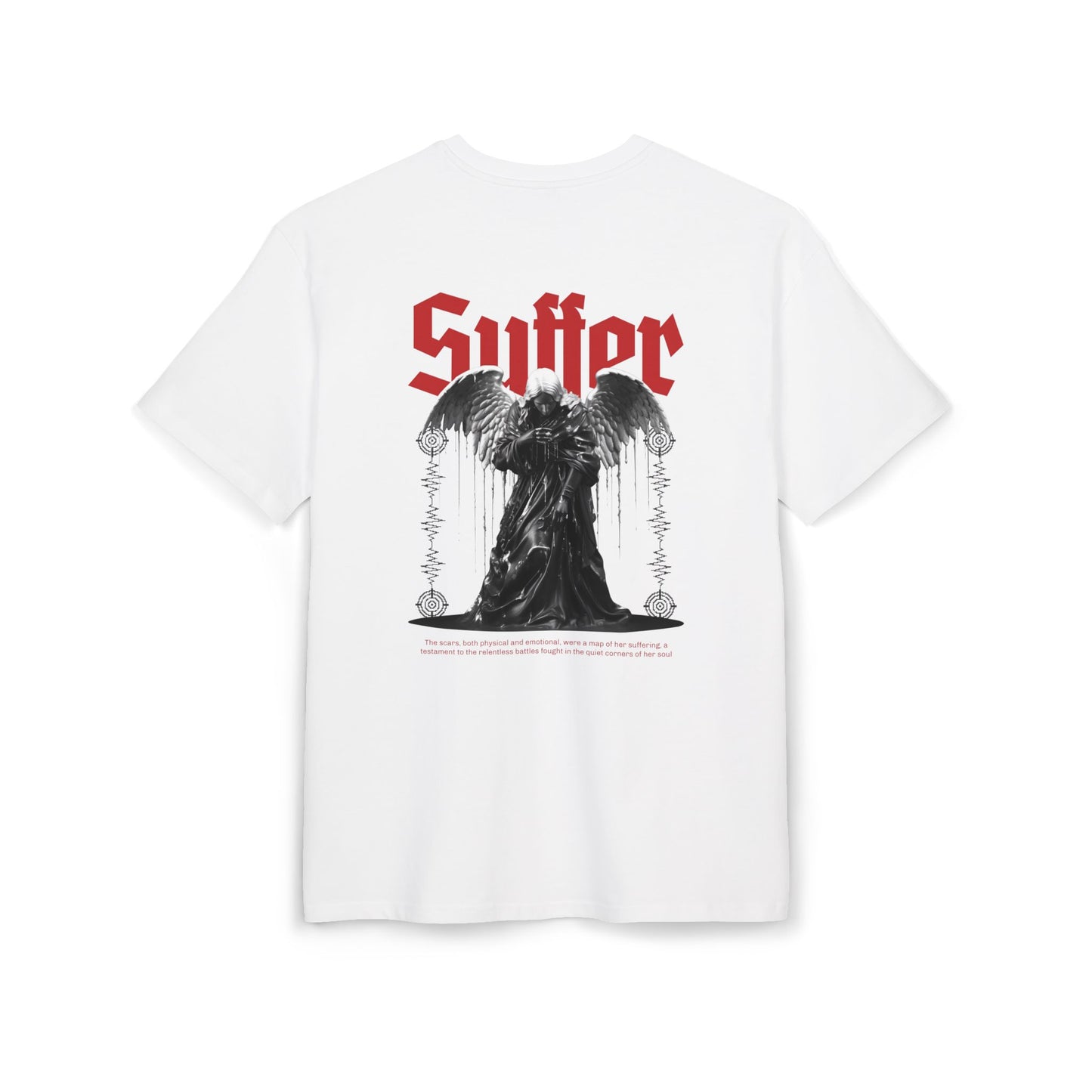 Gothic Angel Unisex Heavy Oversize Tee - 'Suffer' Graphic T-Shirt