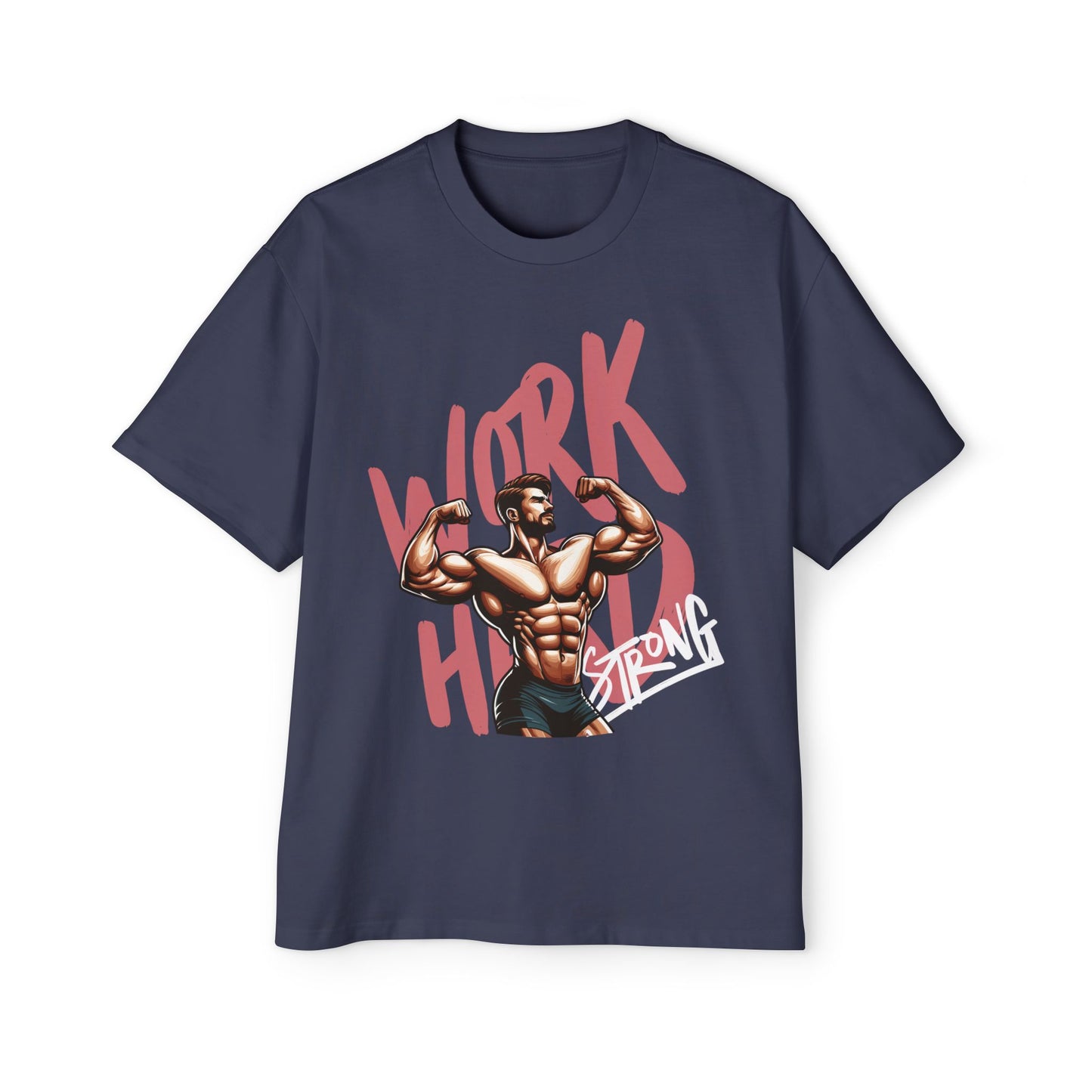 Heavy Oversized Tee – 'Work Hard, Stay Strong' Fitness Shirt