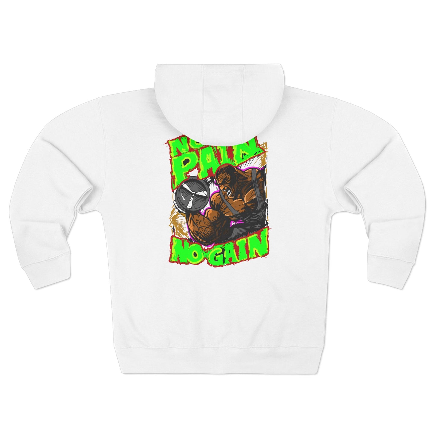 Motivational No Pain No Gain Unisex Zip Hoodie