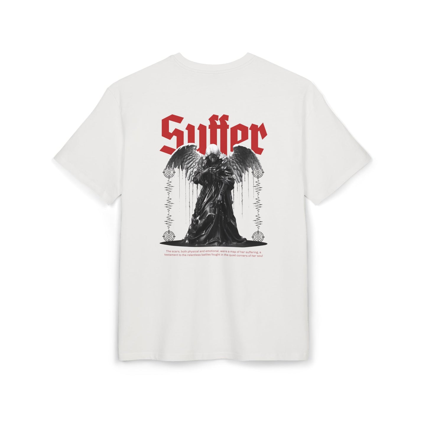 Gothic Angel Unisex Heavy Oversize Tee - 'Suffer' Graphic T-Shirt