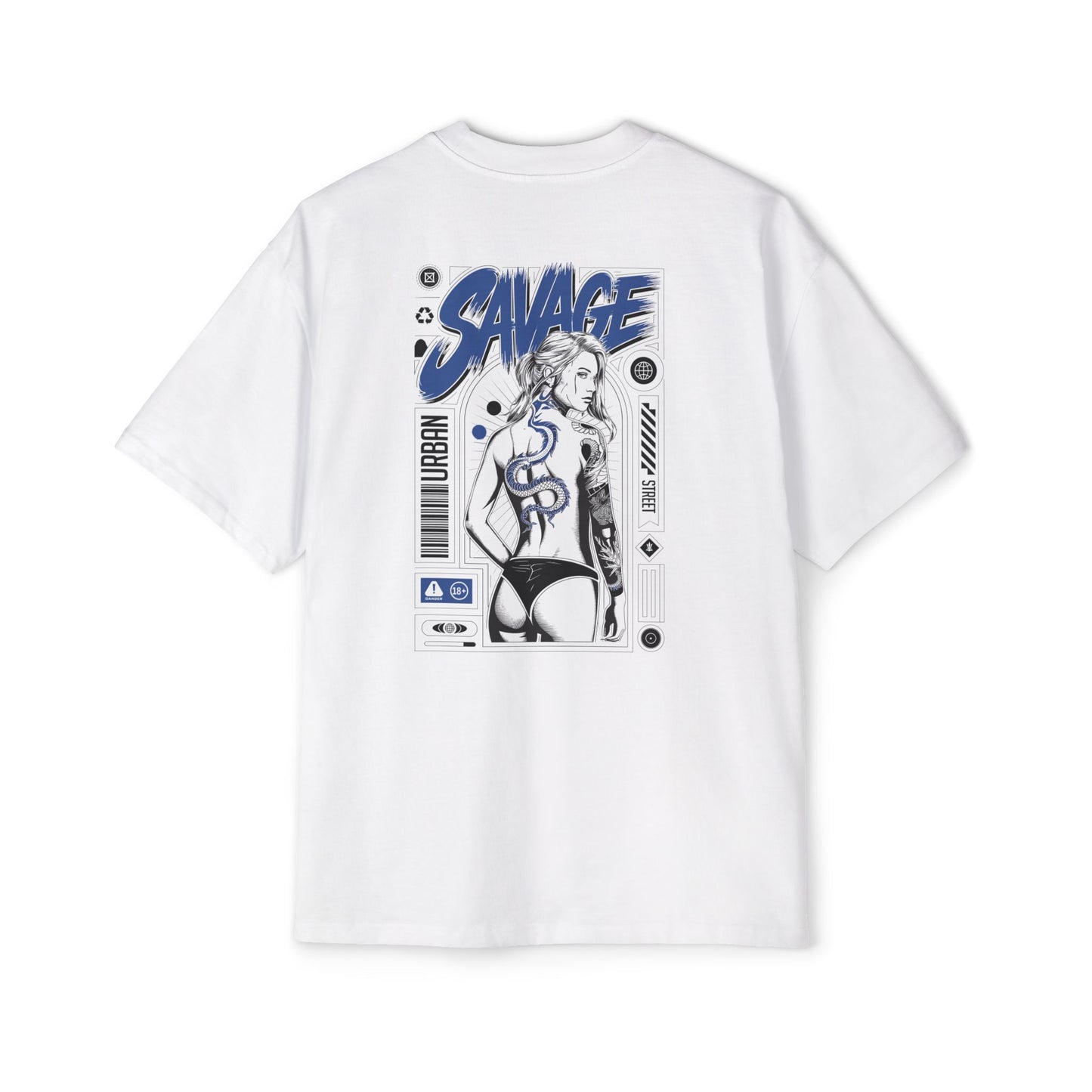 Heavy Oversized Tee with 'SAVAGE' Graphic - Streetwear Vibe