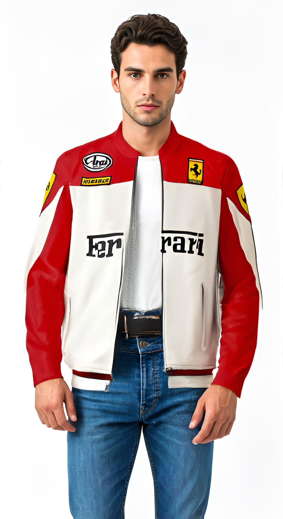 Farrari Racing Real Leather Jacket Motorcycle