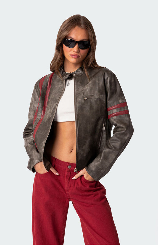 thunder washed leather jacket

