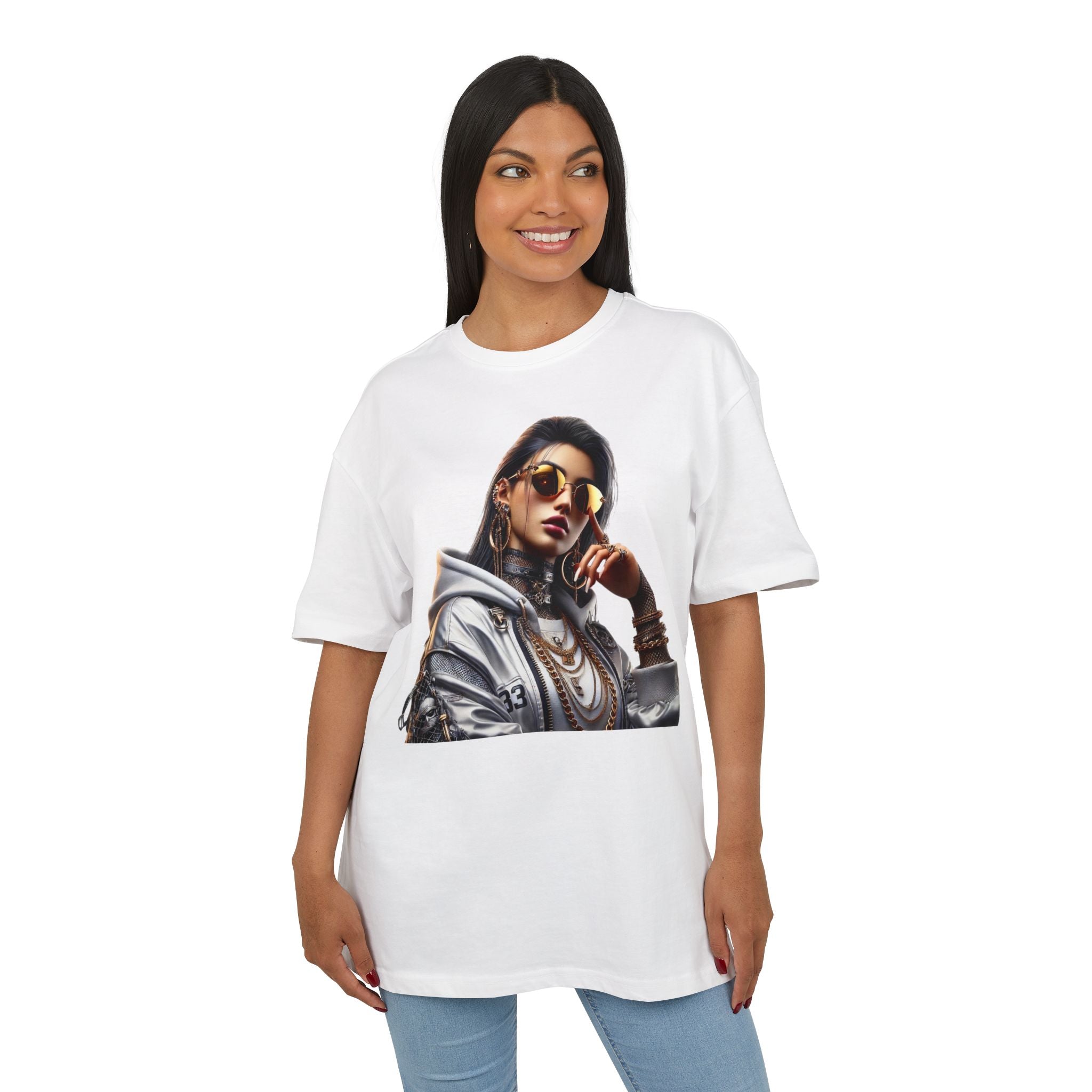 Chic Oversize Tee with Trendy Urban Graphic