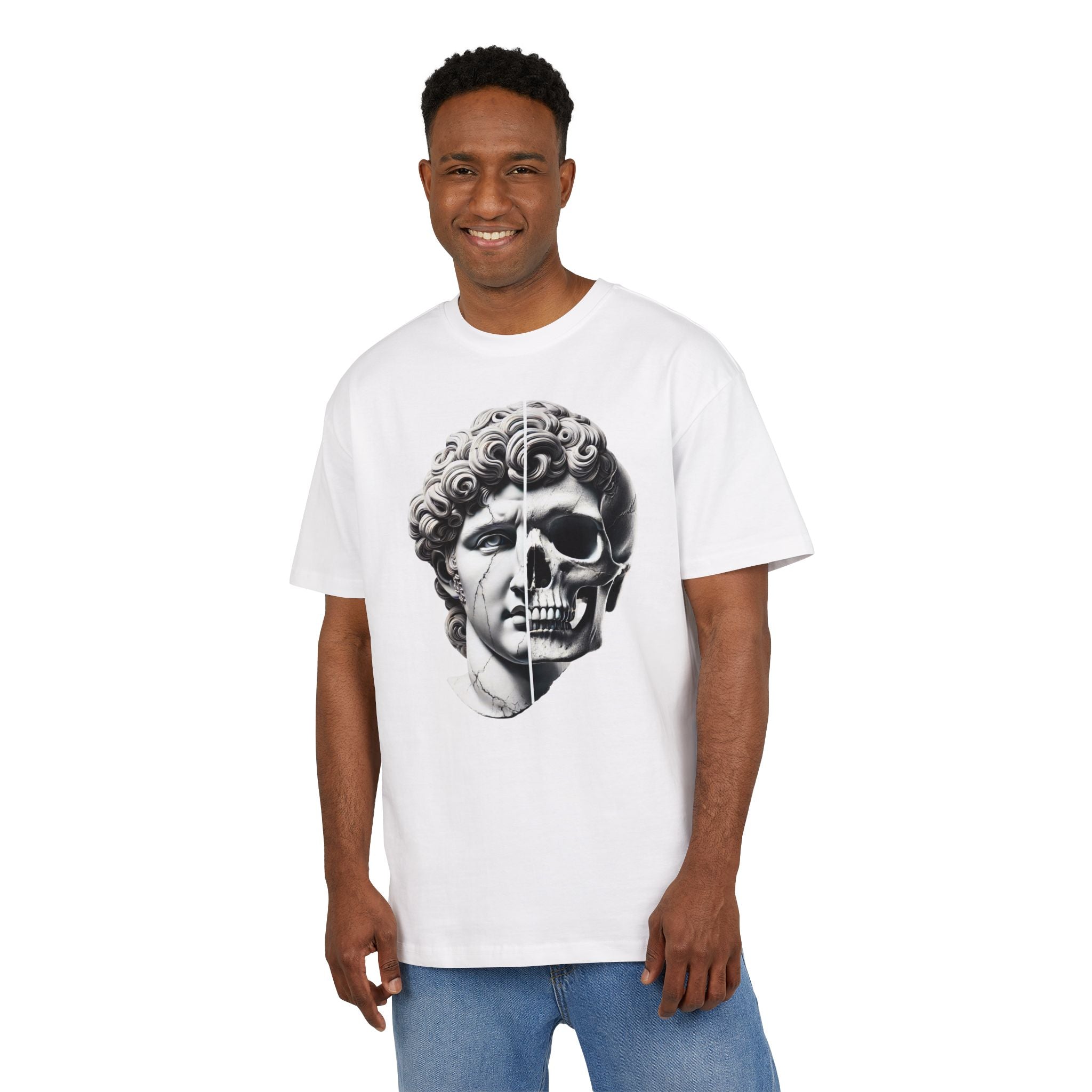 Half Skull Gangsta David Unisex Heavy Oversize Tee
