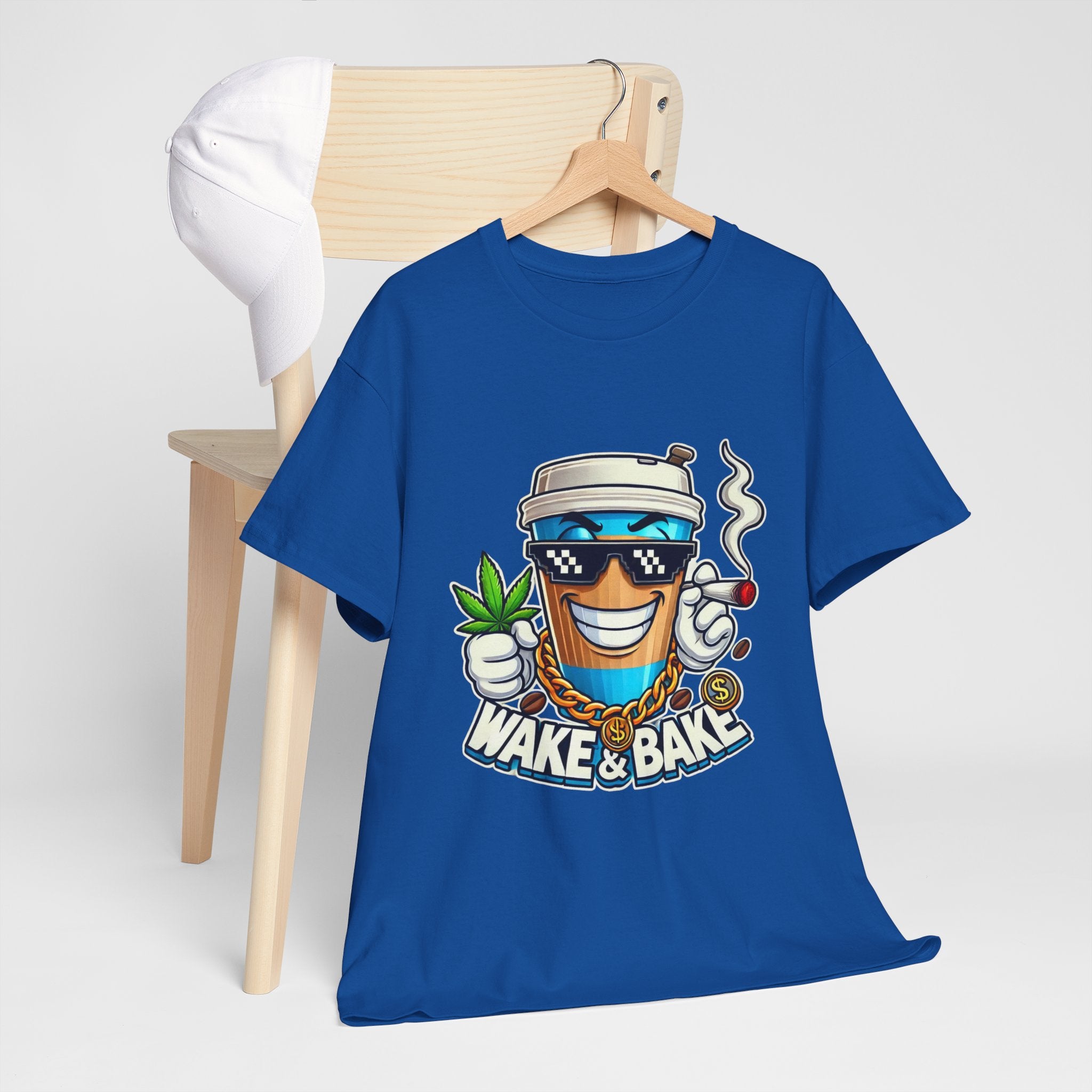 Wake & Bake Unisex Heavy Cotton Tee - Fun Cannabis Culture Shirt