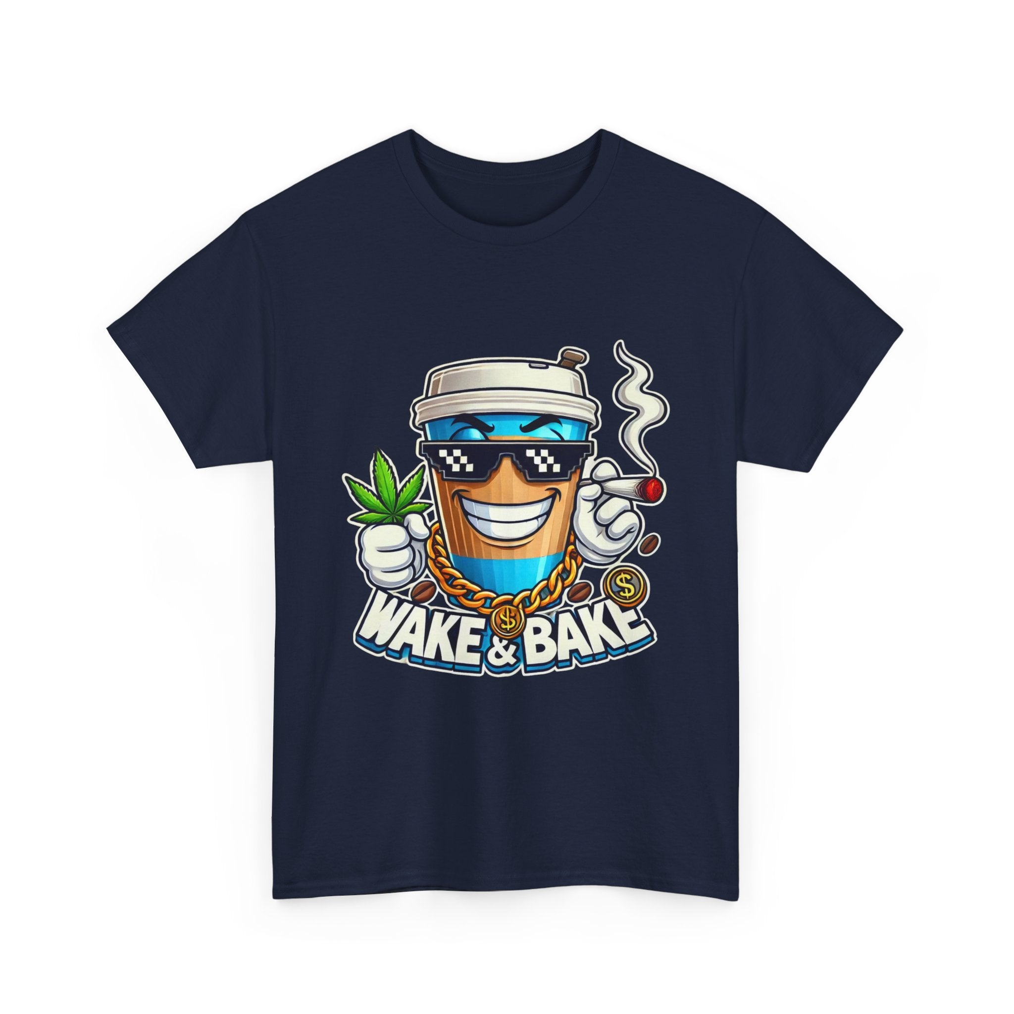 Wake & Bake Unisex Heavy Cotton Tee - Fun Cannabis Culture Shirt