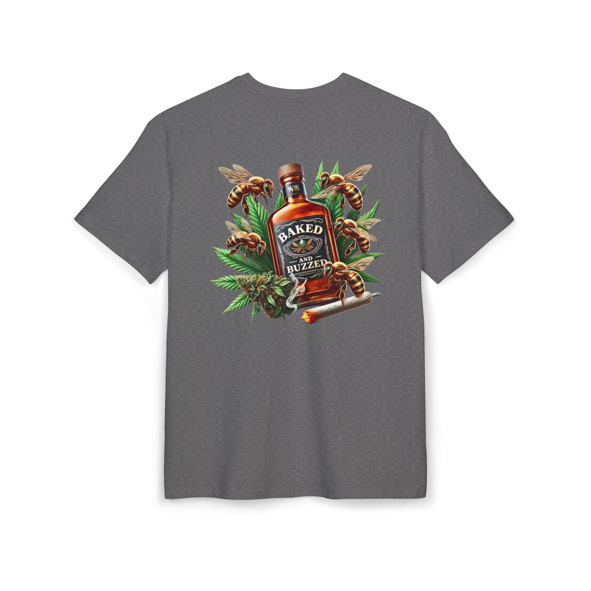 Baked And Buzzed Whiskey And Bees Unisex Heavy Oversize Tee