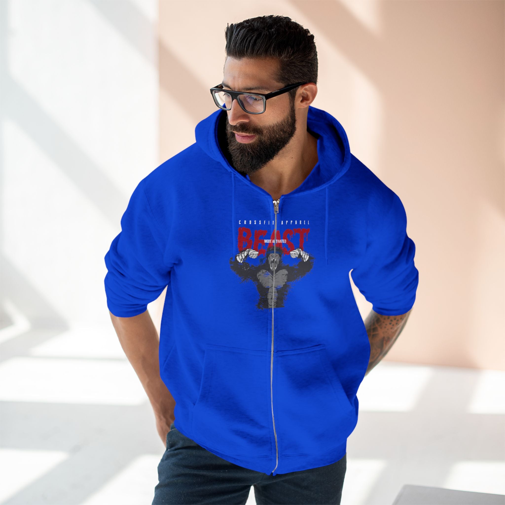 Beast Unisex Zip Hoodie - Perfect for Gym Enthusiasts and Casual Wear
