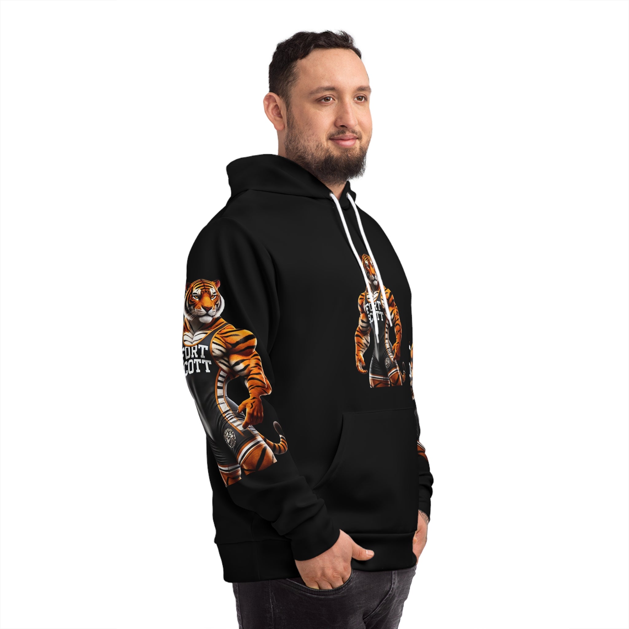 Wrestling Tiger Fashion Hoodie (AOP)