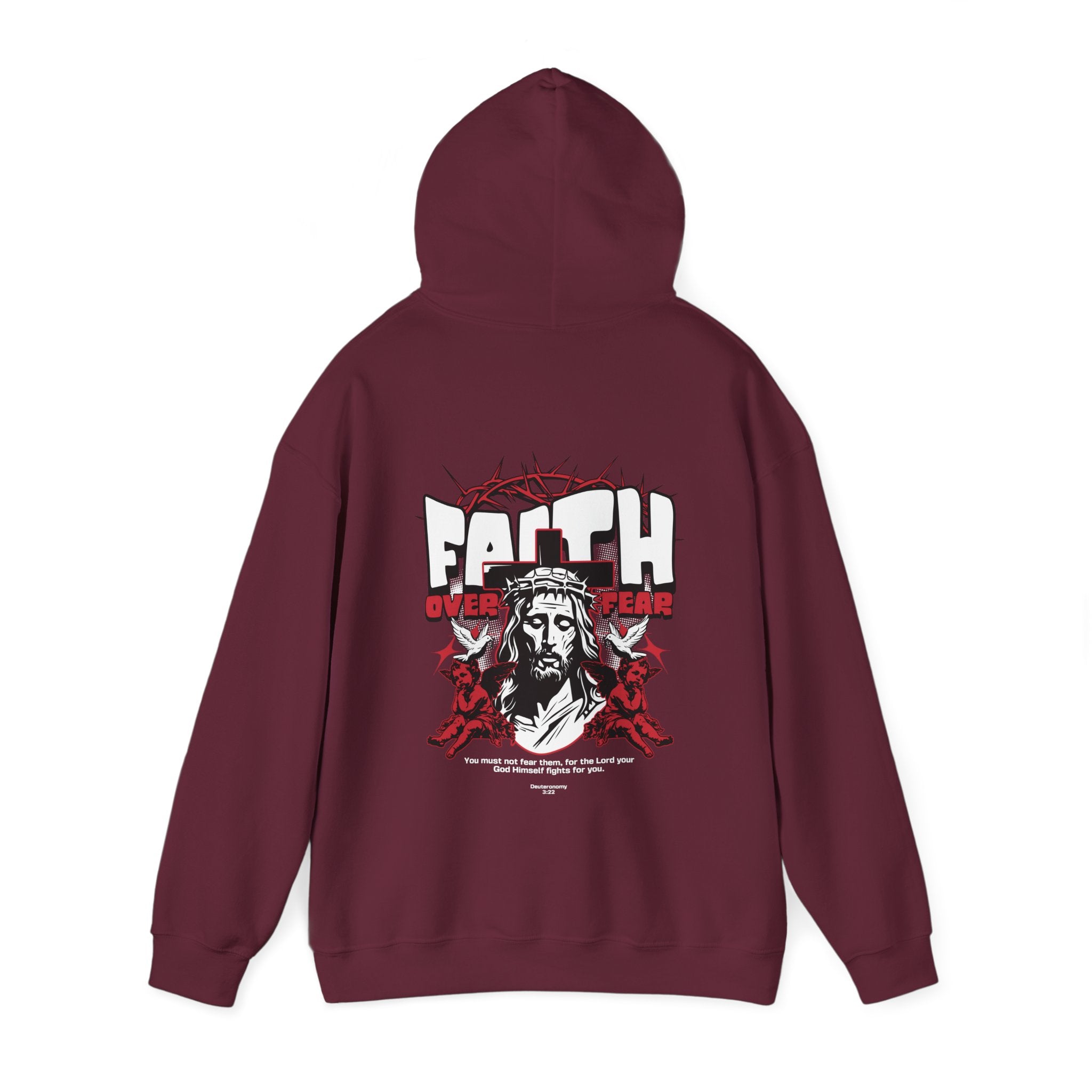 Faith Over Fear Hoodie - Unisex Heavy Blend™ Sweatshirt, Inspirational Religious Apparel