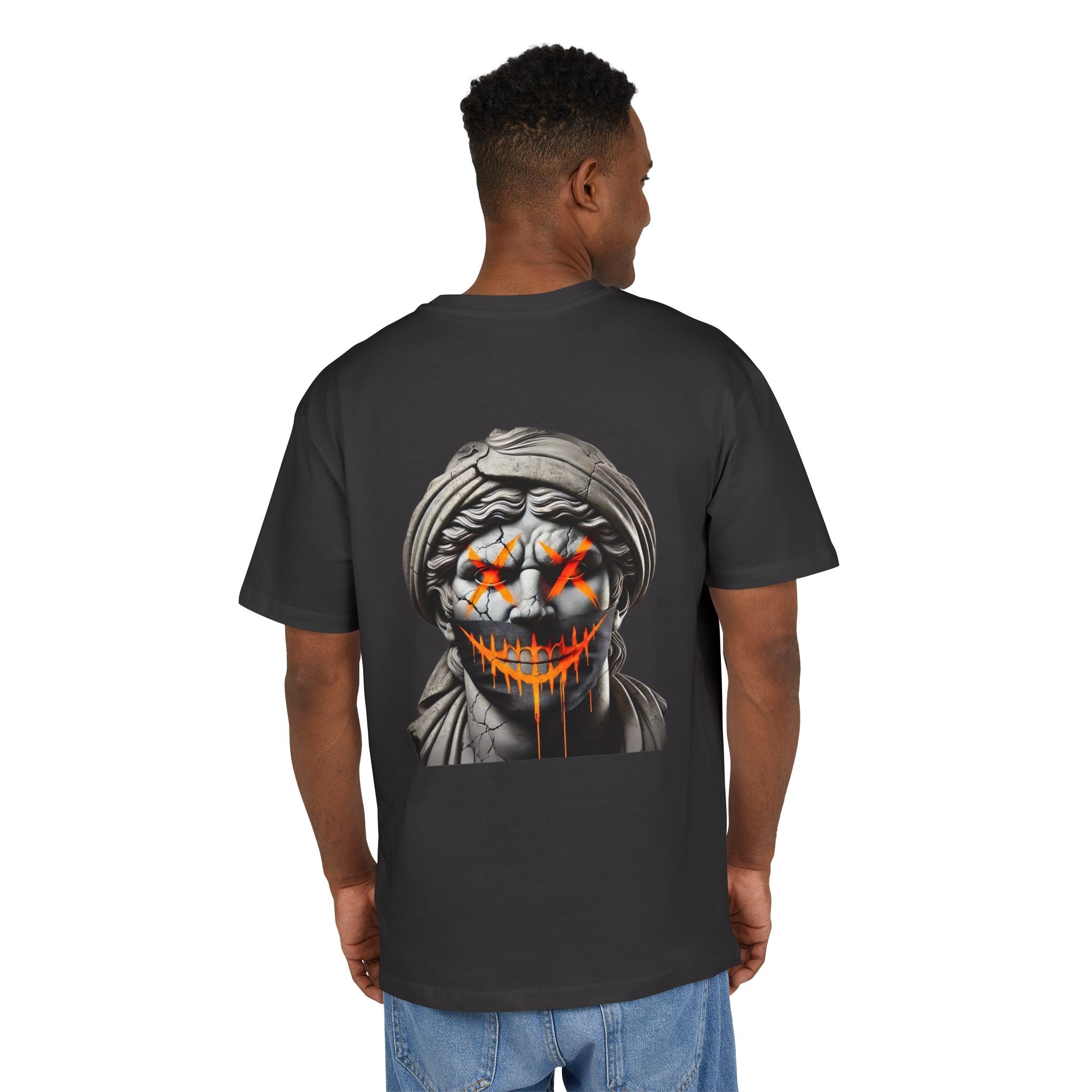 Dripping Gangsta David Oversize Tee with Distorted Statue Design
