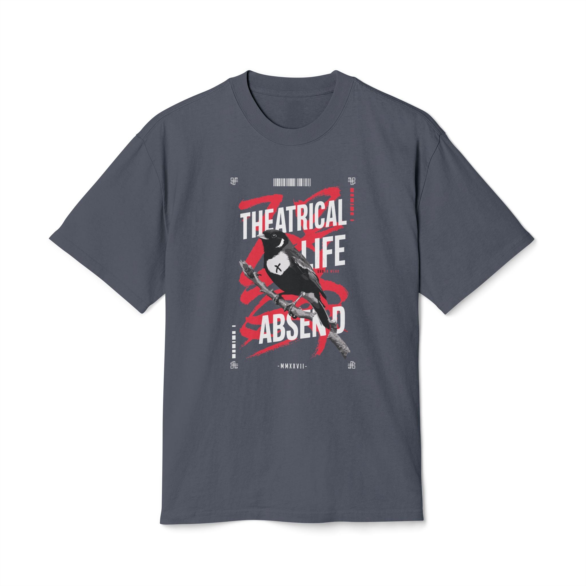 Unisex Heavy Faded Tee - Theatrical Life Absence Graphic Shirt