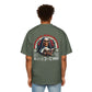 Gothic Guardian Oversized Tee - Edgy Black Graphic T-Shirt for Streetwear.