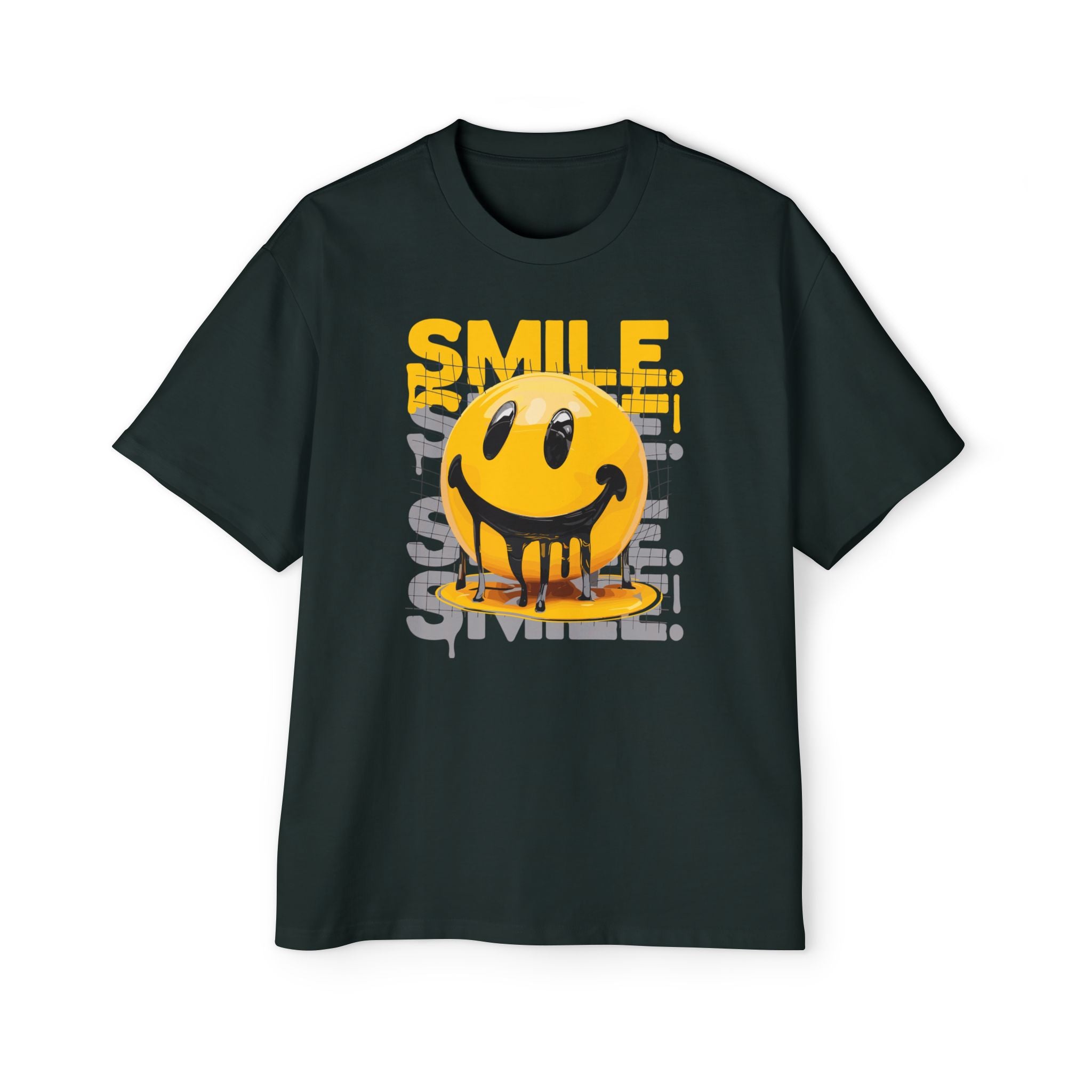 Smile Oversized Tee - Yellow Graphic T-Shirt for Casual Vibes