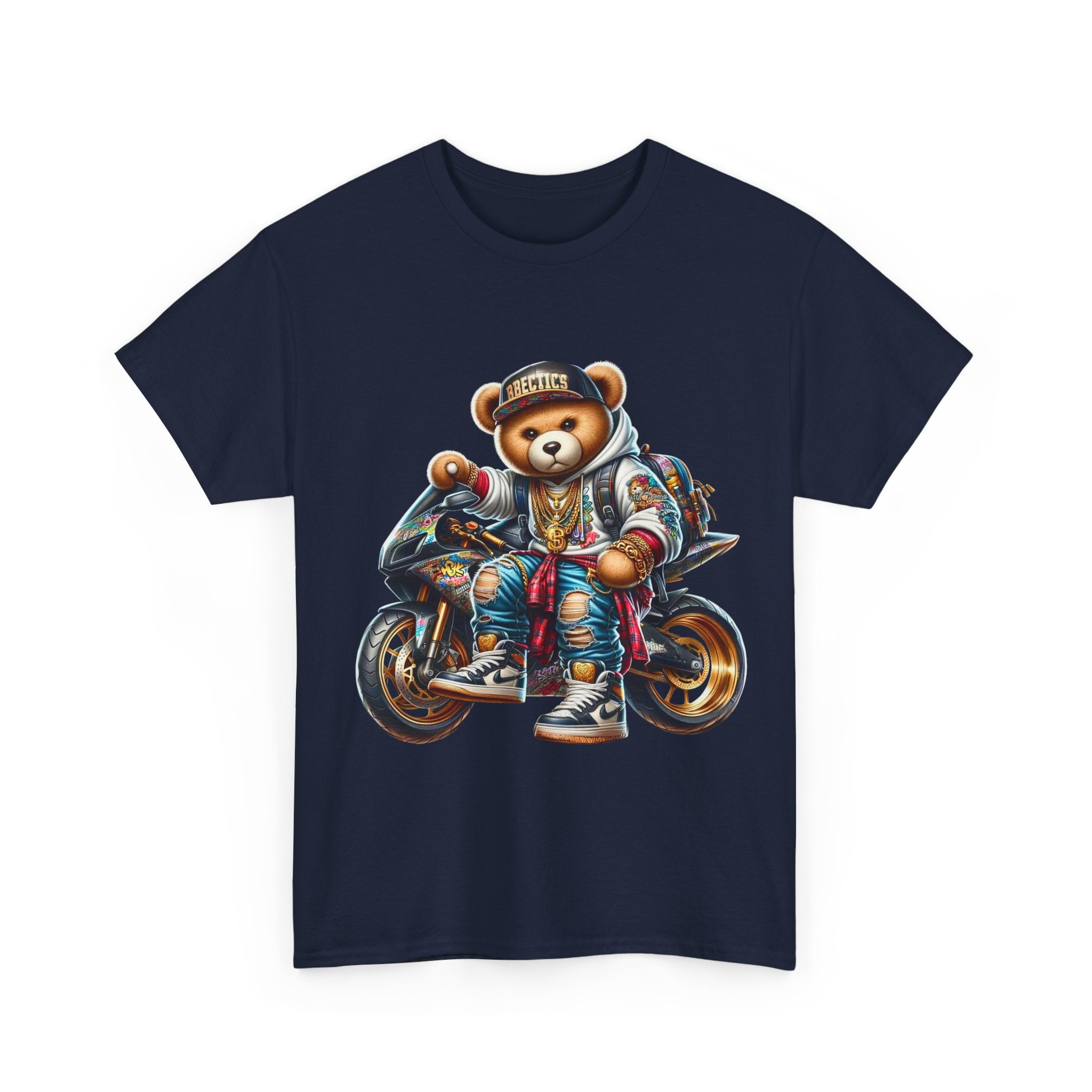 Gangsta Biker Teddy Bear Unisex Heavy Cotton Tee