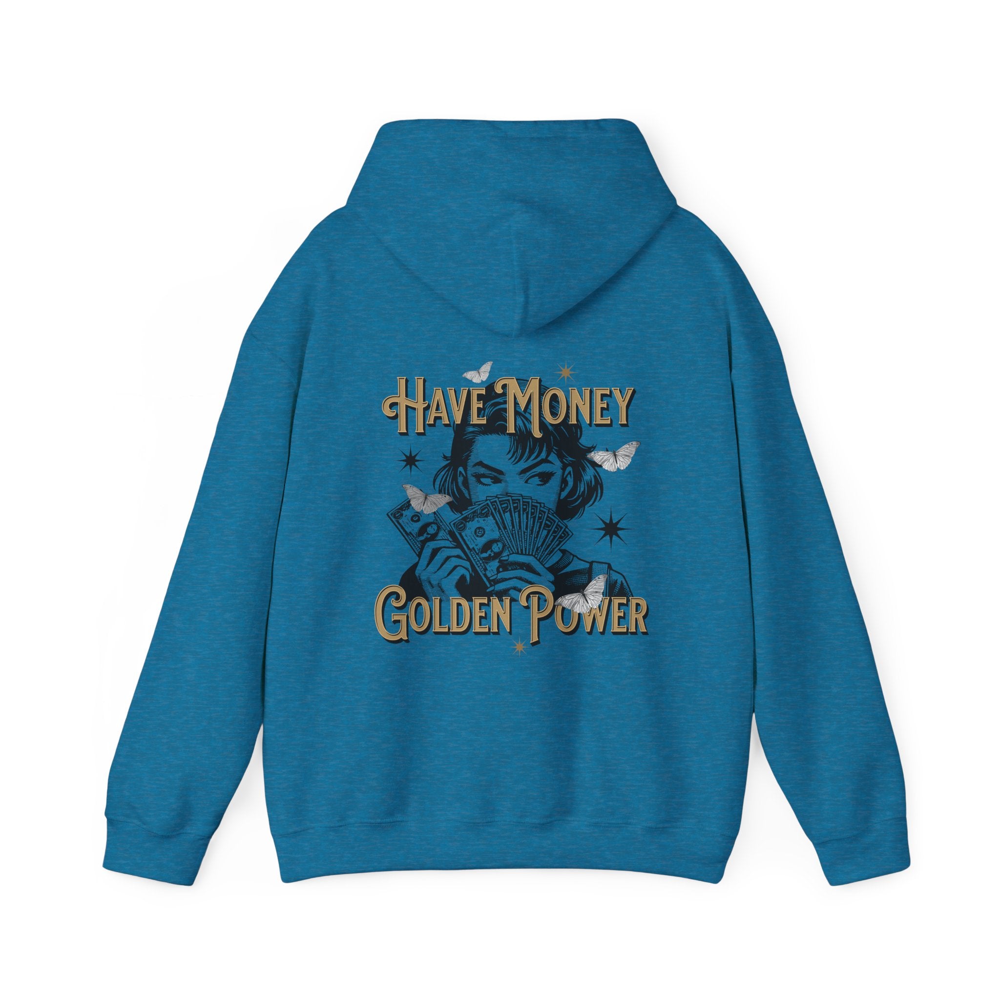 Have Money, Golden Power Graphic Unisex Heavy Blend™ Hooded Sweatshirt -
