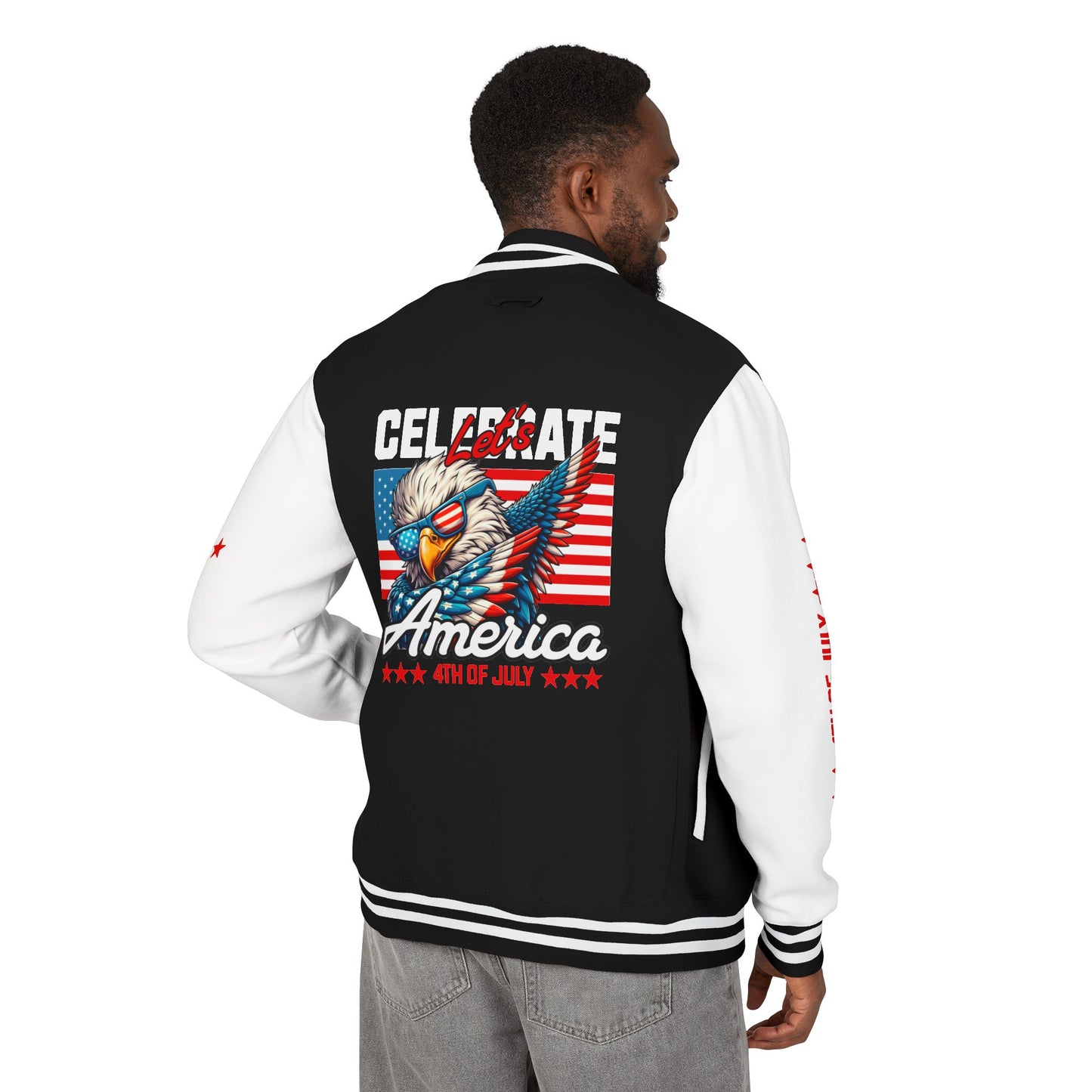 Unisex Heavyweight Letterman Jacket - Celebrate America 4th of July