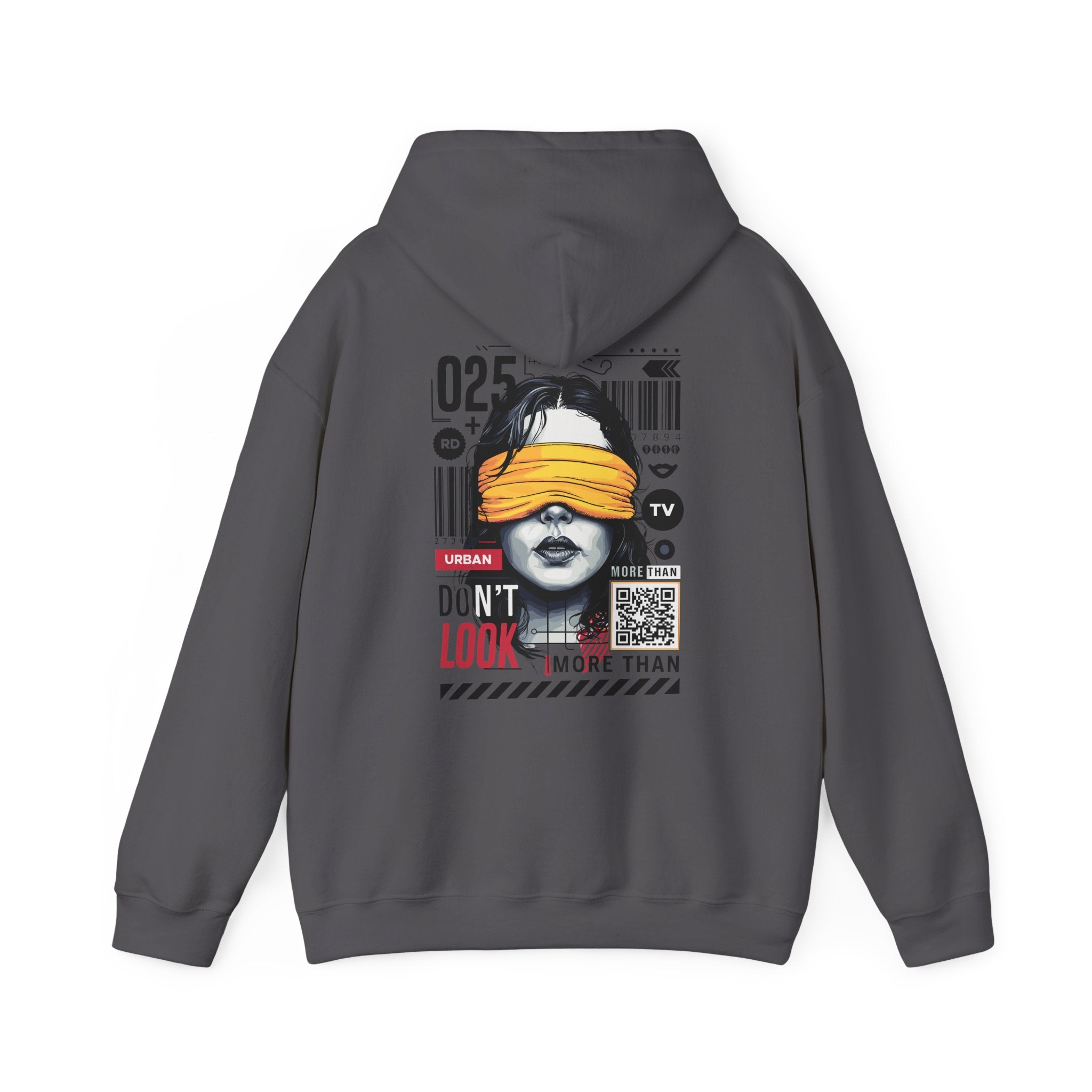 Unisex Heavy Blend Hooded Sweatshirt - Bold Vintage Graphic 'Don't Look' Design