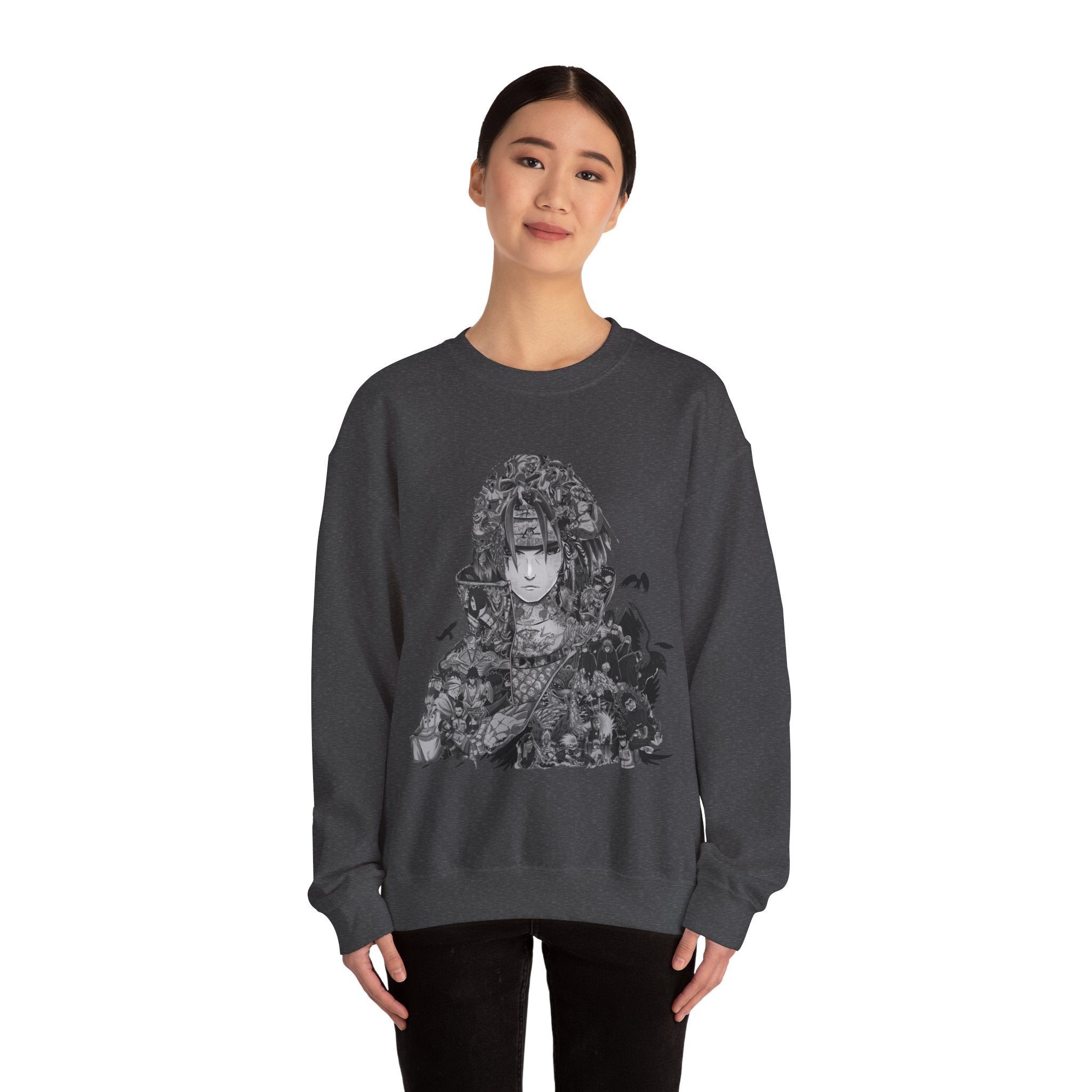 Unisex Heavy Blend™ Crewneck Sweatshirt with Artistic Warrior Design