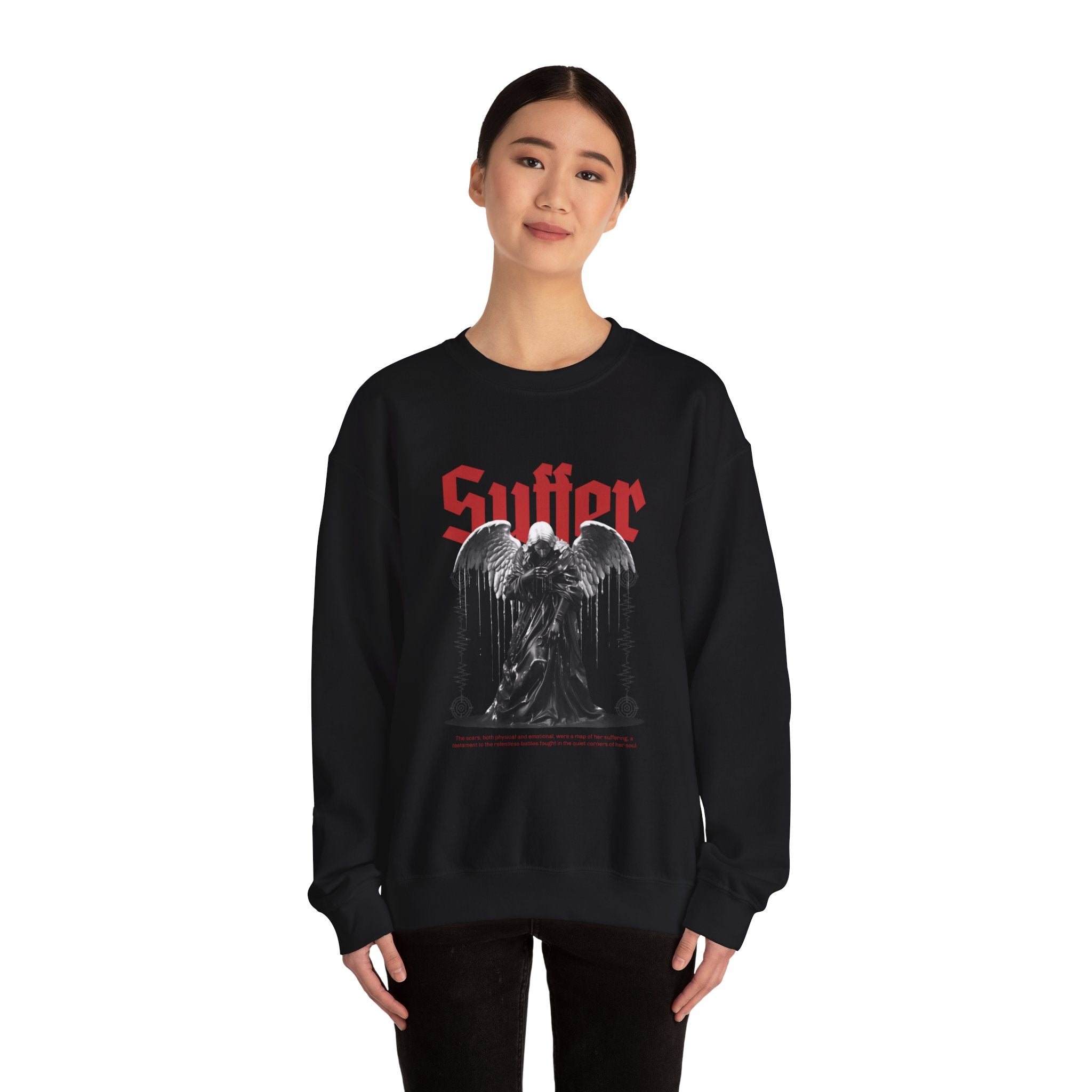 Suffer Unisex Heavy Blend Crewneck Sweatshirt - Bold Graphic Design for Gothic Style Lovers