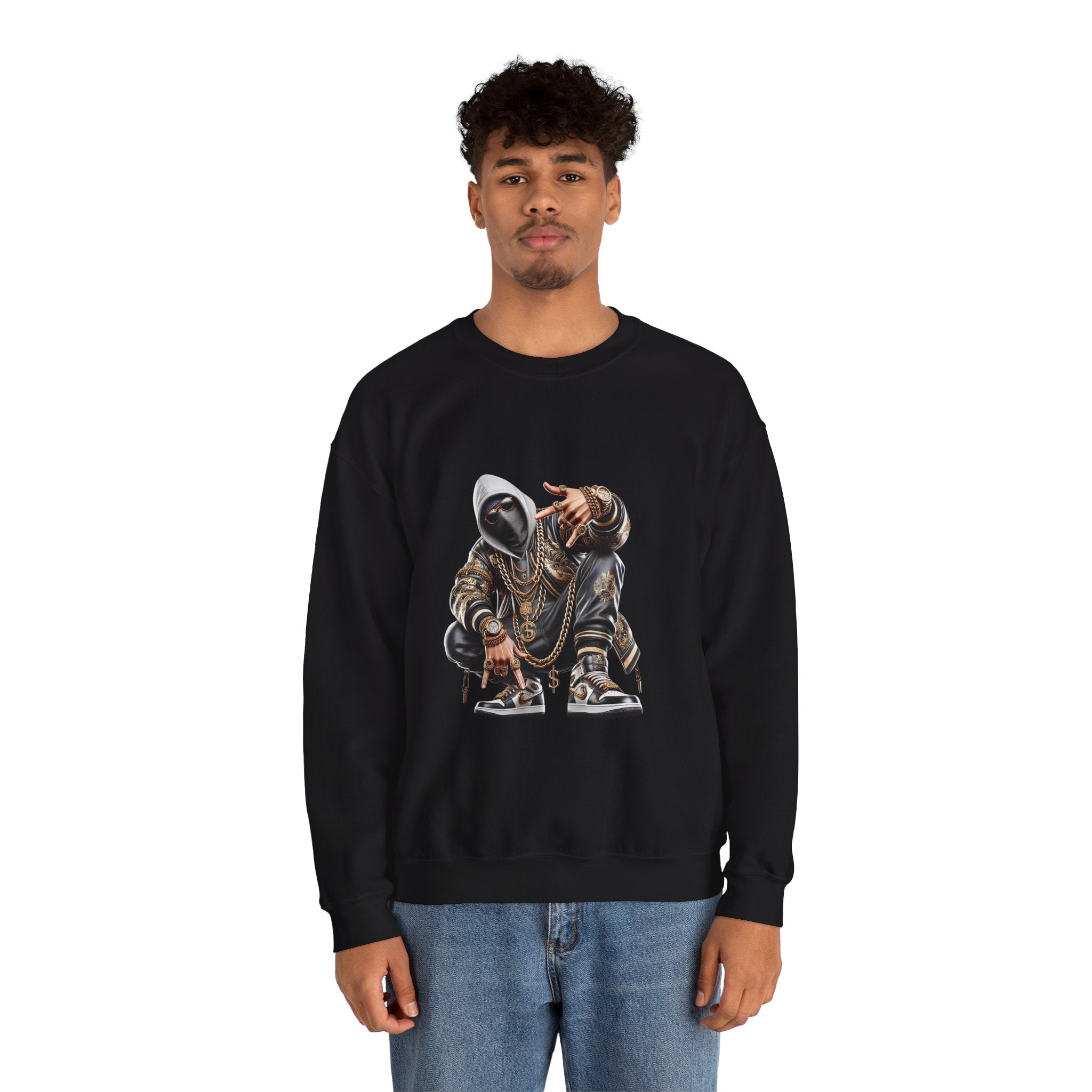 Urban Style Crewneck Sweatshirt - Hip-Hop Inspired Graphic