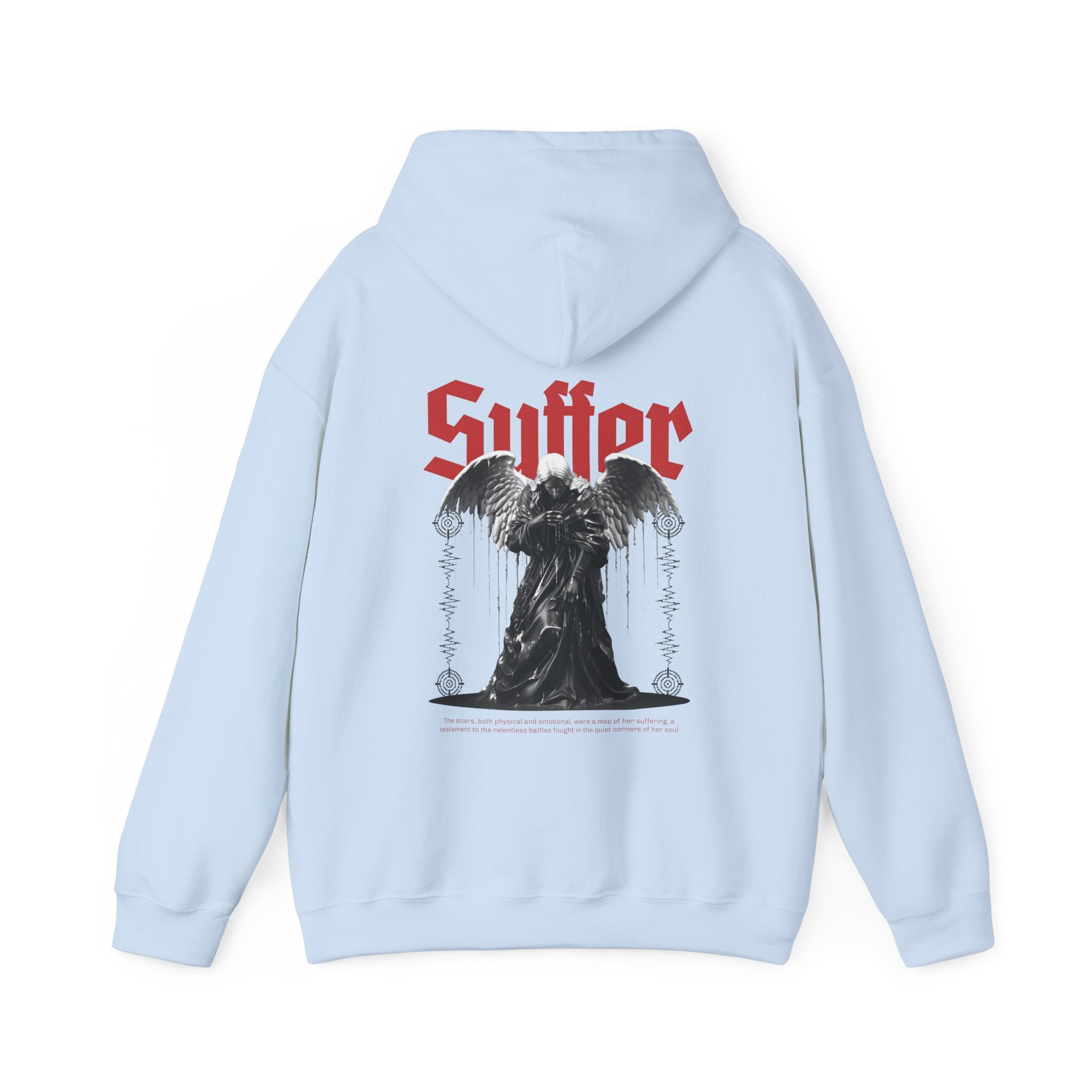 Gothic Unisex Hooded Sweatshirt - 'Suffer' Design