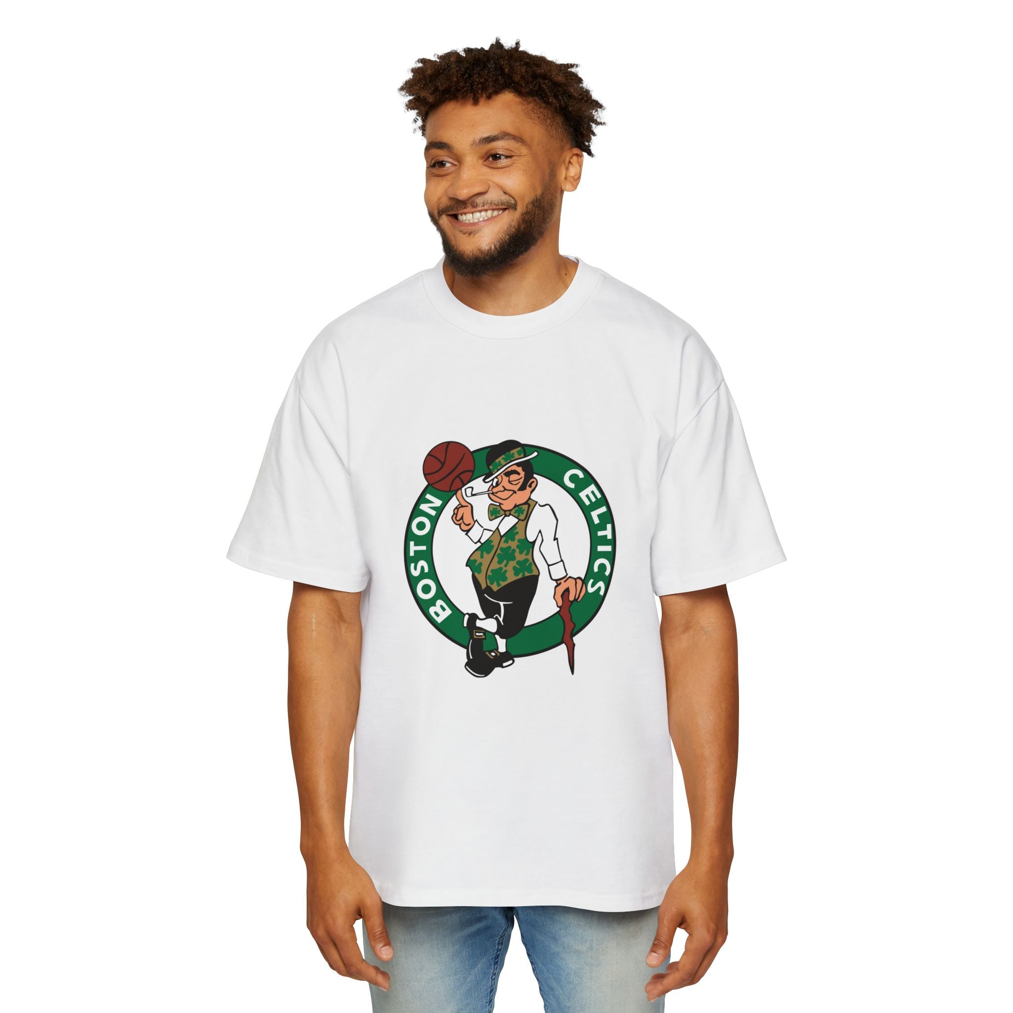 Boston Celtics Oversized Tee - Heavyweight Basketball Shirt