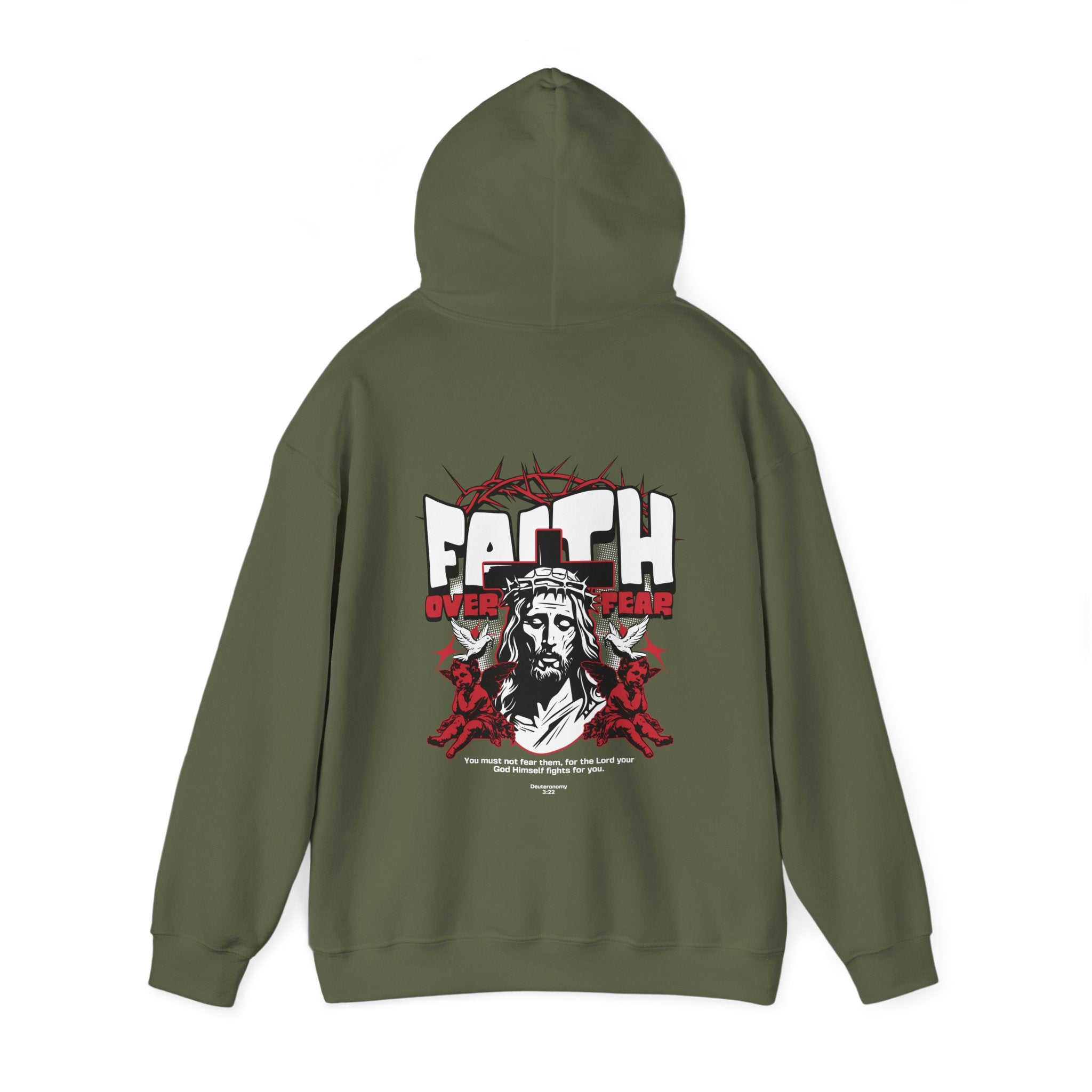 Faith Over Fear Hoodie - Unisex Heavy Blend™ Sweatshirt, Inspirational Religious Apparel