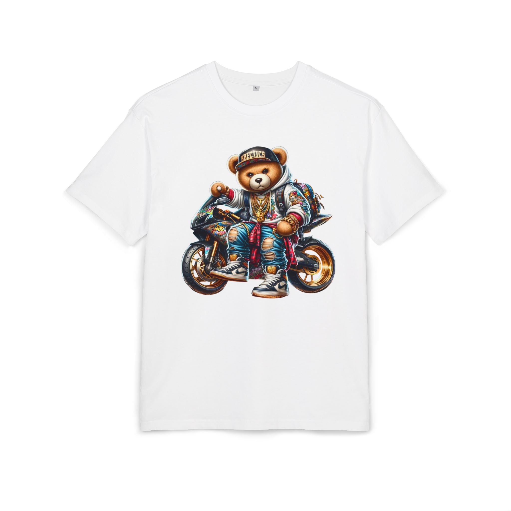 Gangsta Biker Teddy Bear Unisex Heavy Oversize Tee