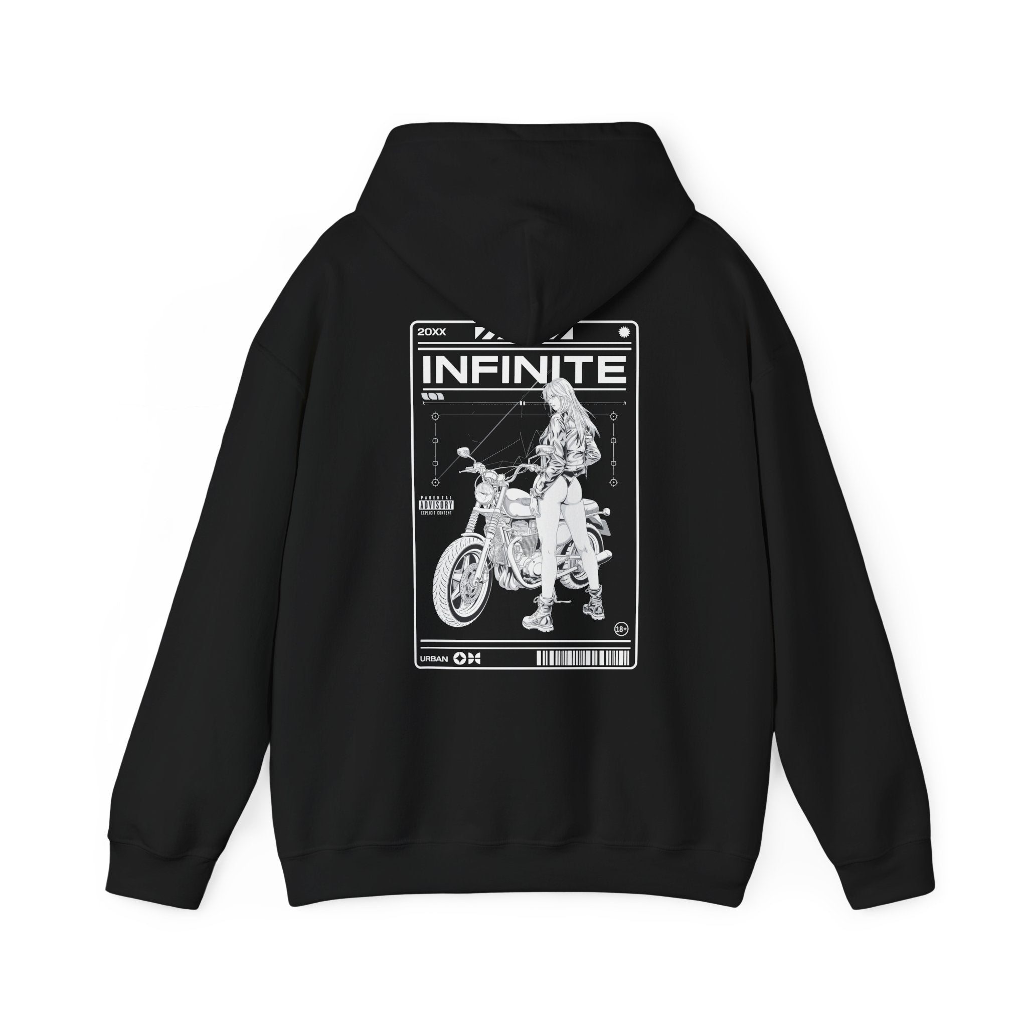 Infinite Style Unisex Hooded Sweatshirt - Vintage Motorcycle Design