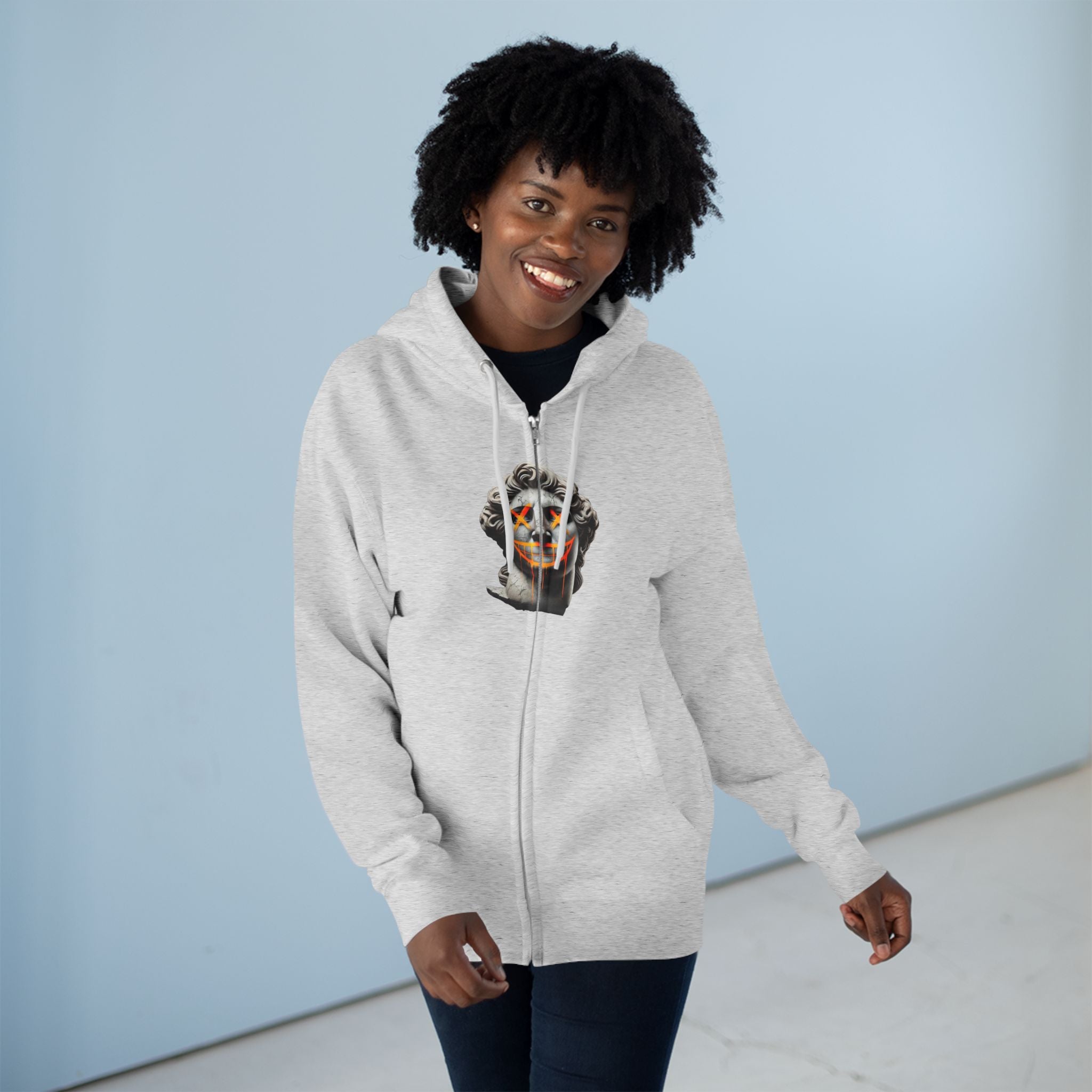 Dripping Gangsta David Unisex Zip Hoodie - Unique Graphic Design for Statement Style