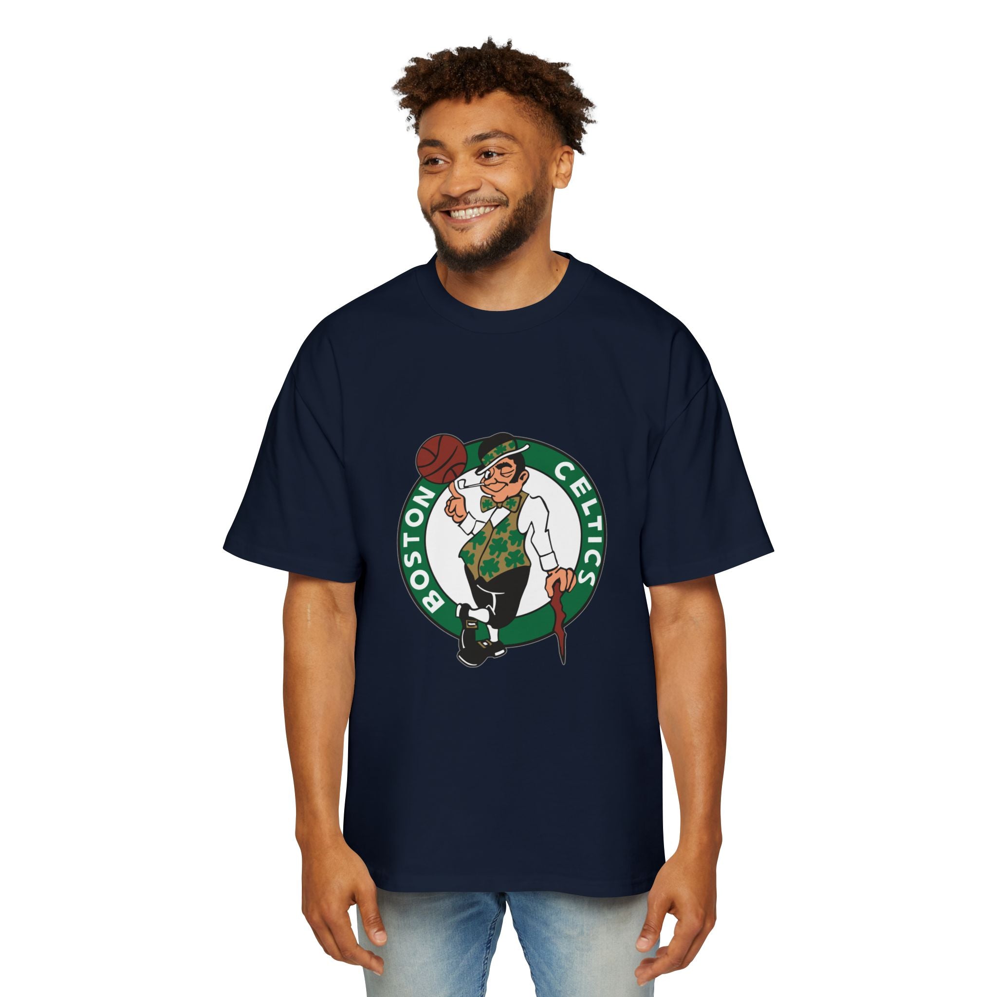 Boston Celtics Oversized Tee - Heavyweight Basketball Shirt