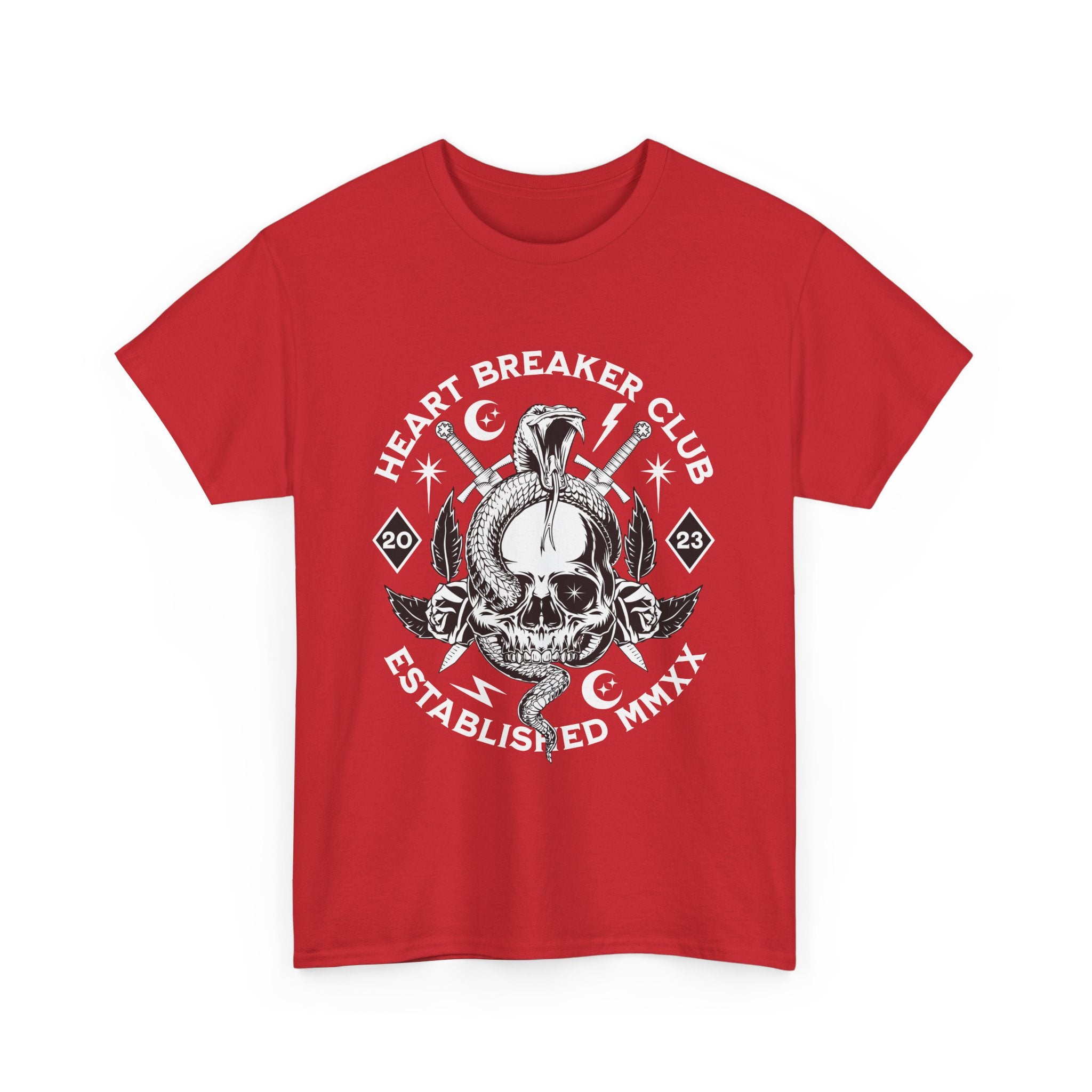 HEART BREAKER CLUB Skull Unisex Heavy Cotton Tee - Edgy Graphic T-Shirt for Casual Vibes