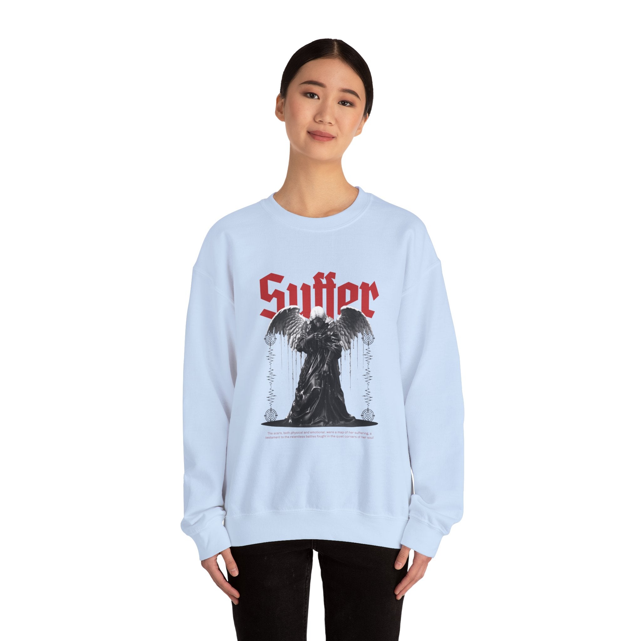 Suffer Unisex Heavy Blend Crewneck Sweatshirt - Bold Graphic Design for Gothic Style Lovers