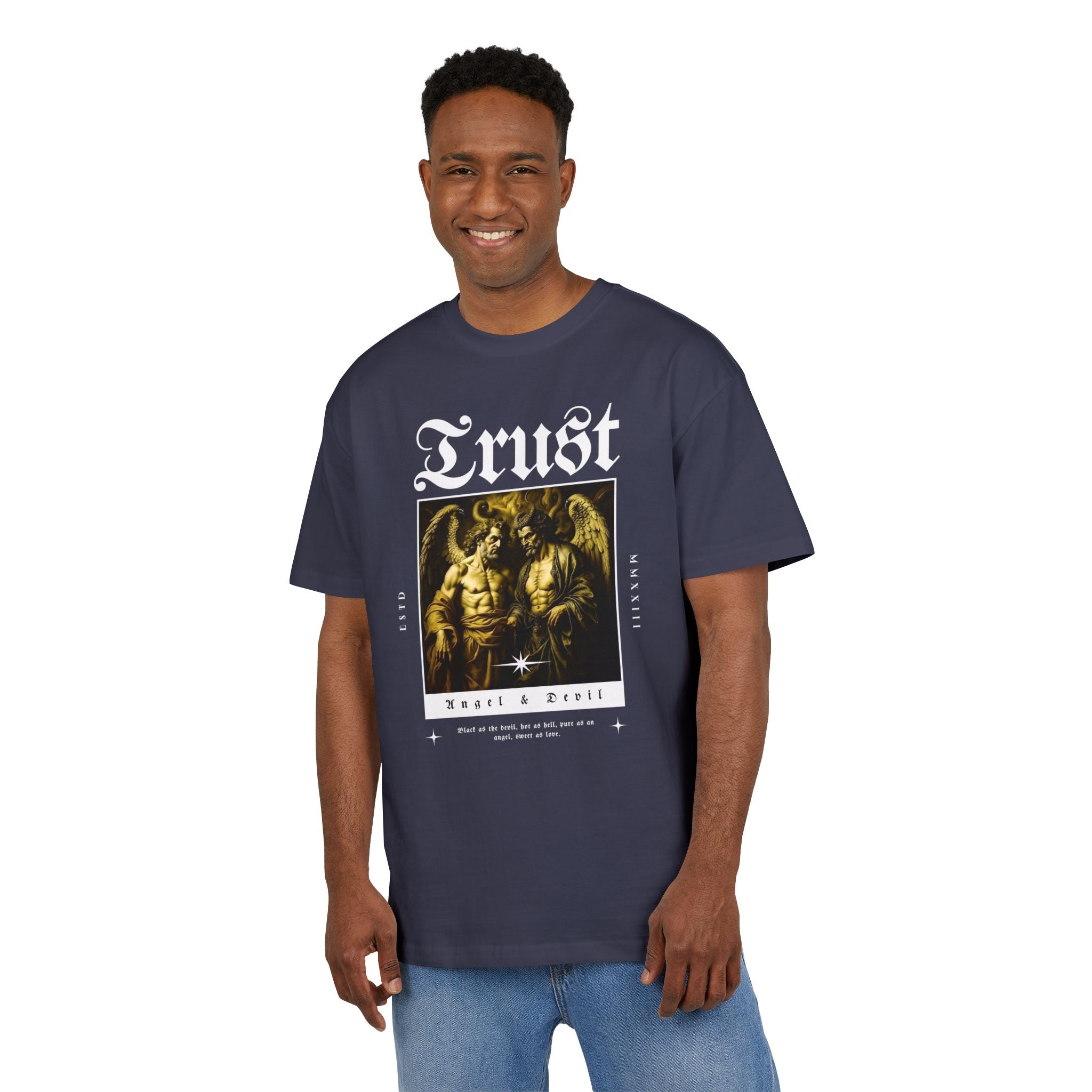 Trust Oversize Unisex Tee – Angel & Devil Design