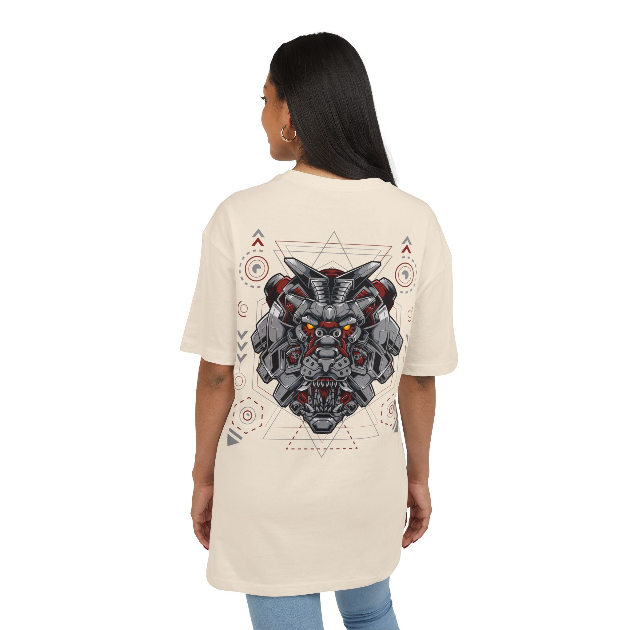 Samurai Lion Unisex Heavy Oversize Tee - Bold Graphic Design