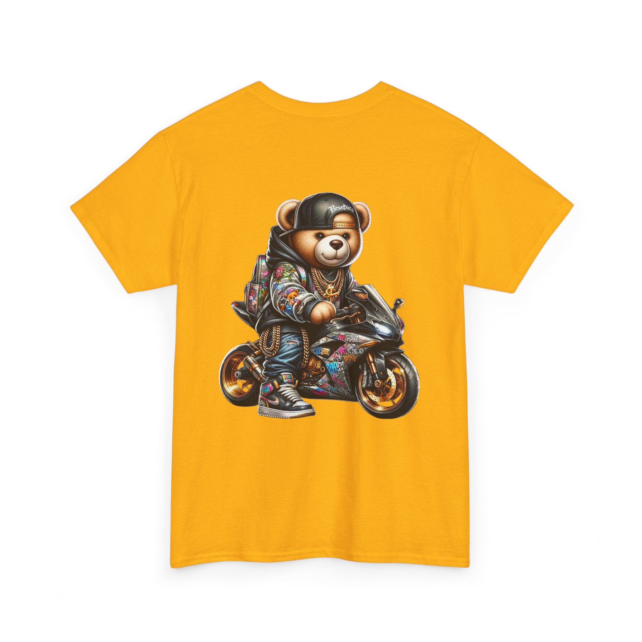 Gangsta Biker Teddy Bear Unisex Heavy Cotton Tee