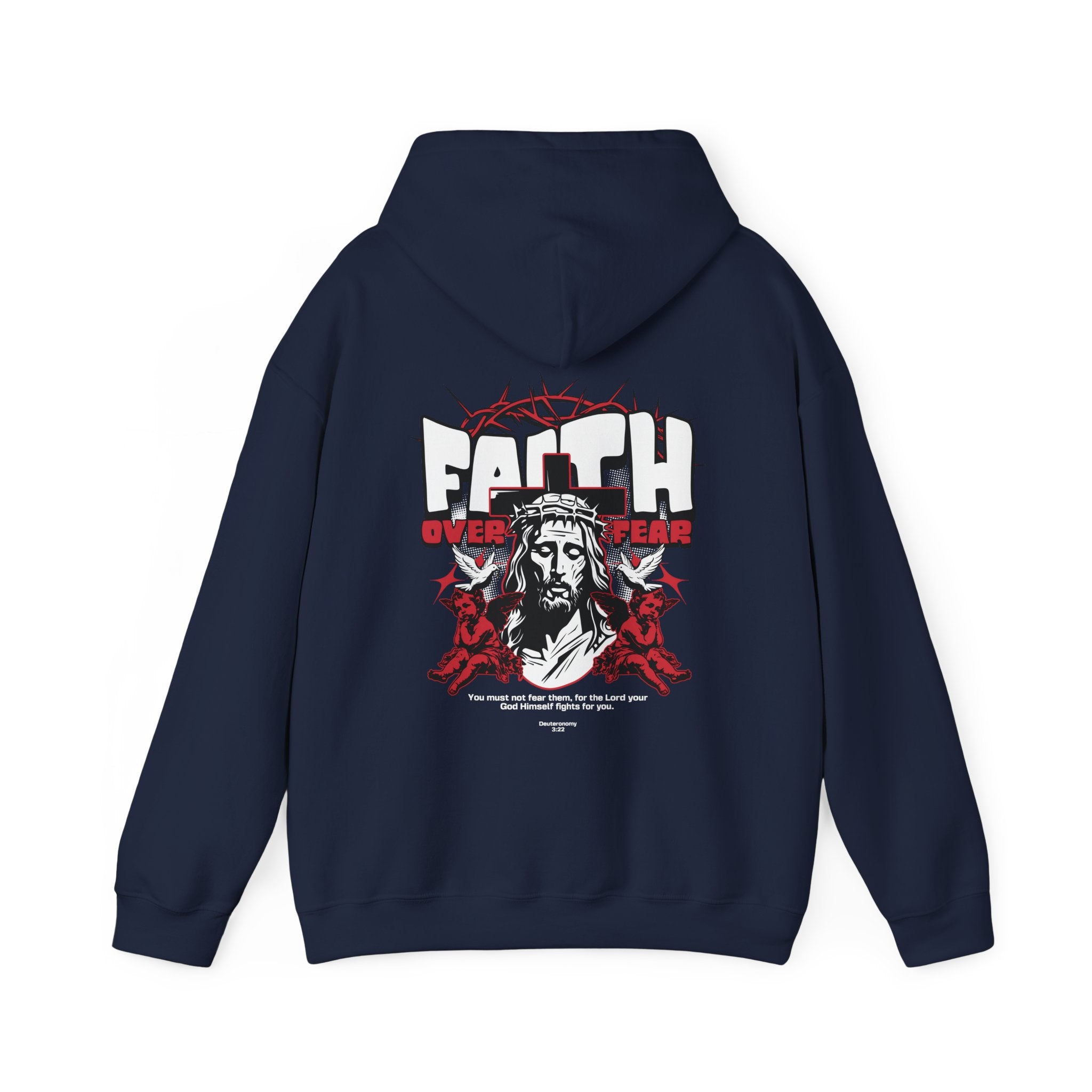 Faith Over Fear Hoodie - Unisex Heavy Blend™ Sweatshirt, Inspirational Religious Apparel