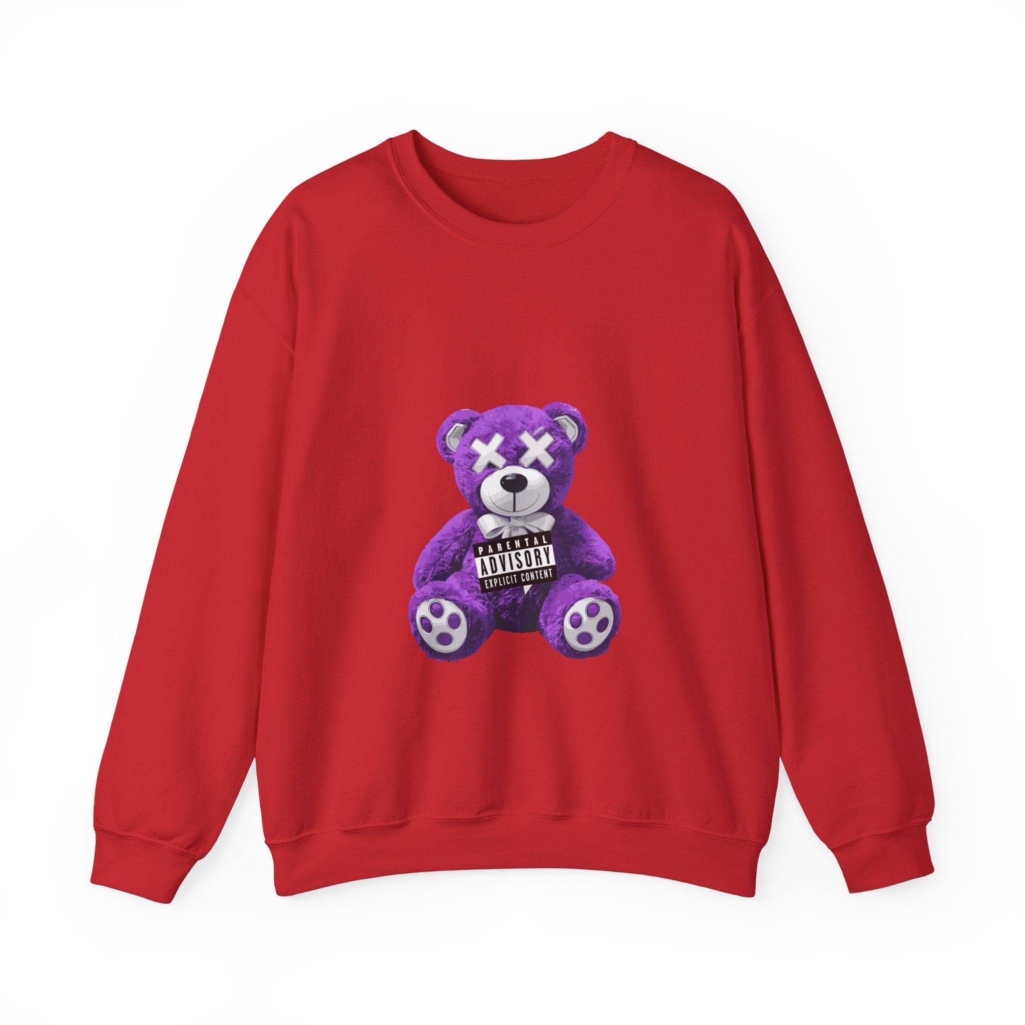Unisex Heavy Blend™ Crewneck Sweatshirt - Purple Bear Graphic - Unique Streetwear Design