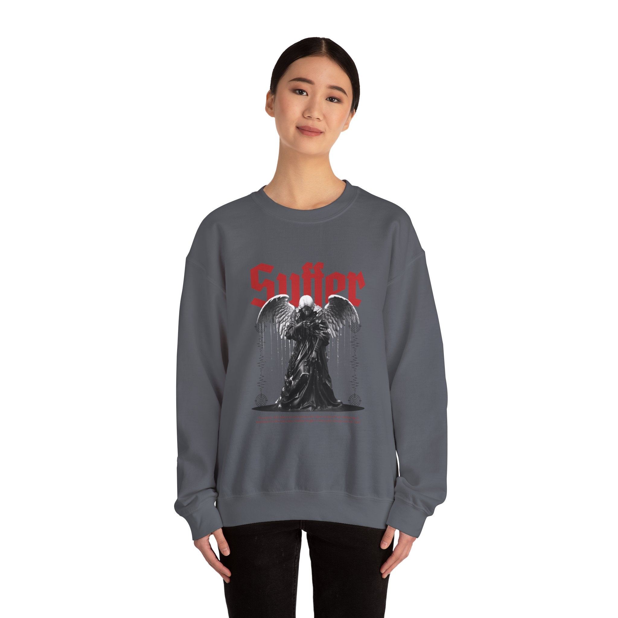 Suffer Unisex Heavy Blend Crewneck Sweatshirt - Bold Graphic Design for Gothic Style Lovers