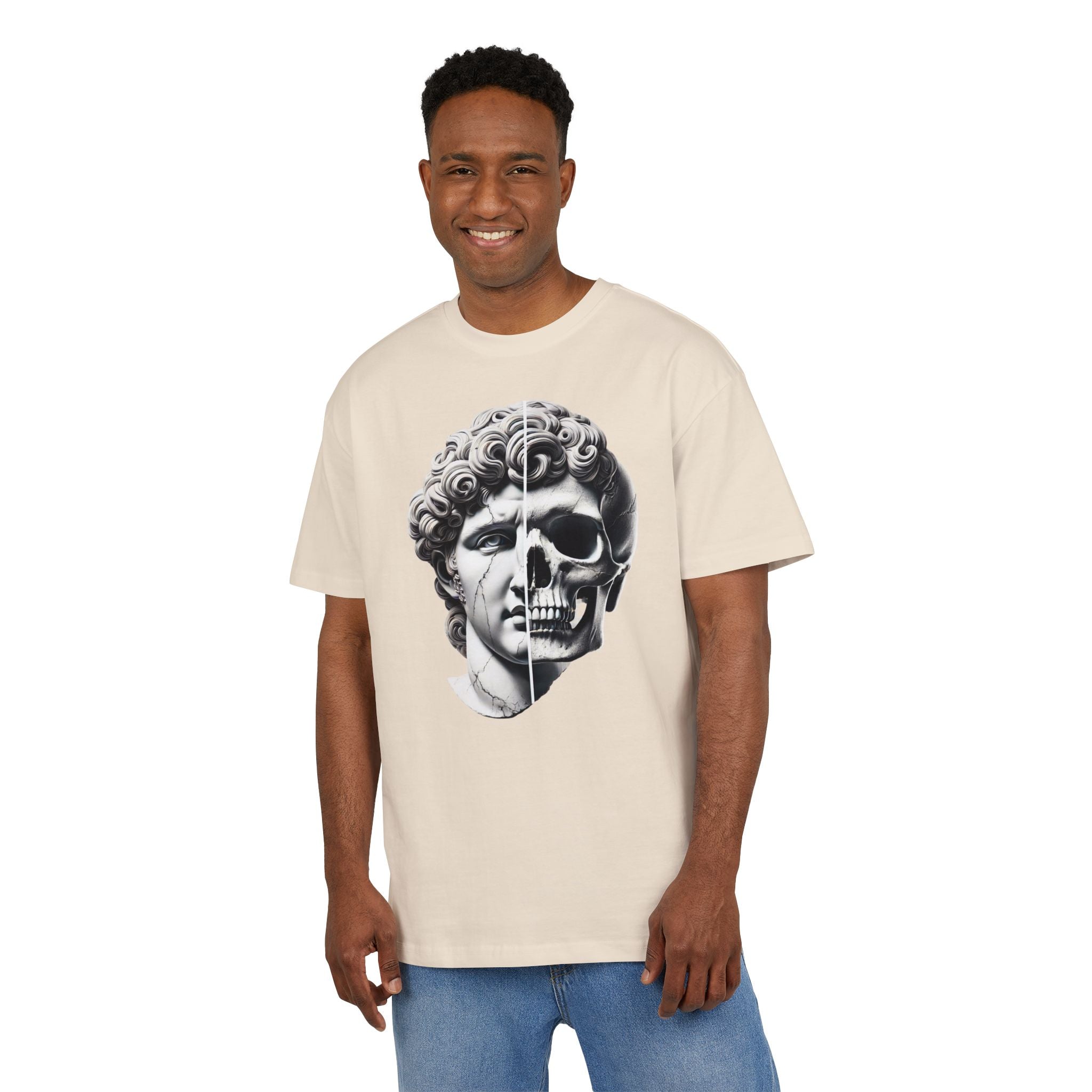 Half Skull Gangsta David Unisex Heavy Oversize Tee