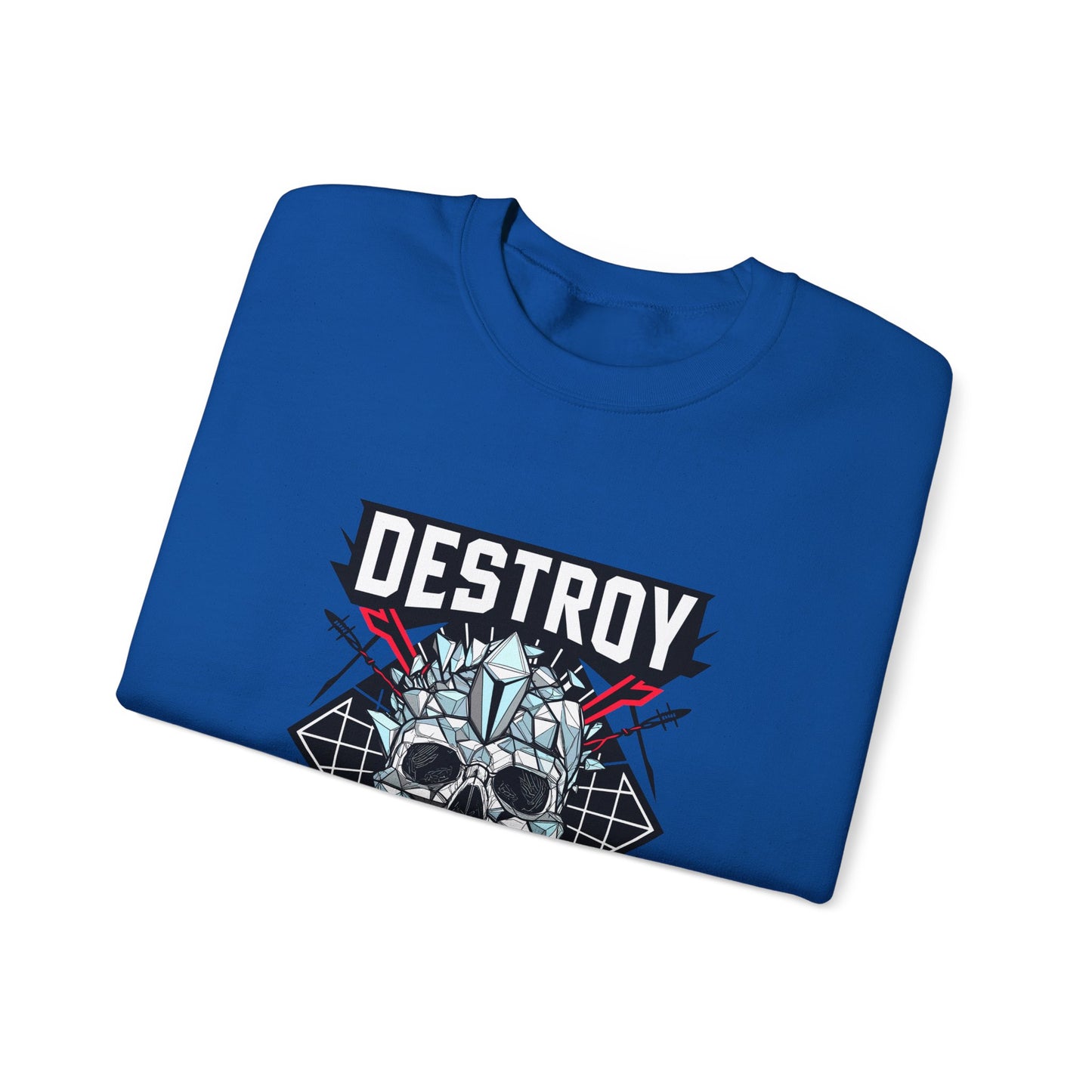Skull Art Crewneck Sweatshirt – Destroy My Trust Design | Unisex Heavy Blend™